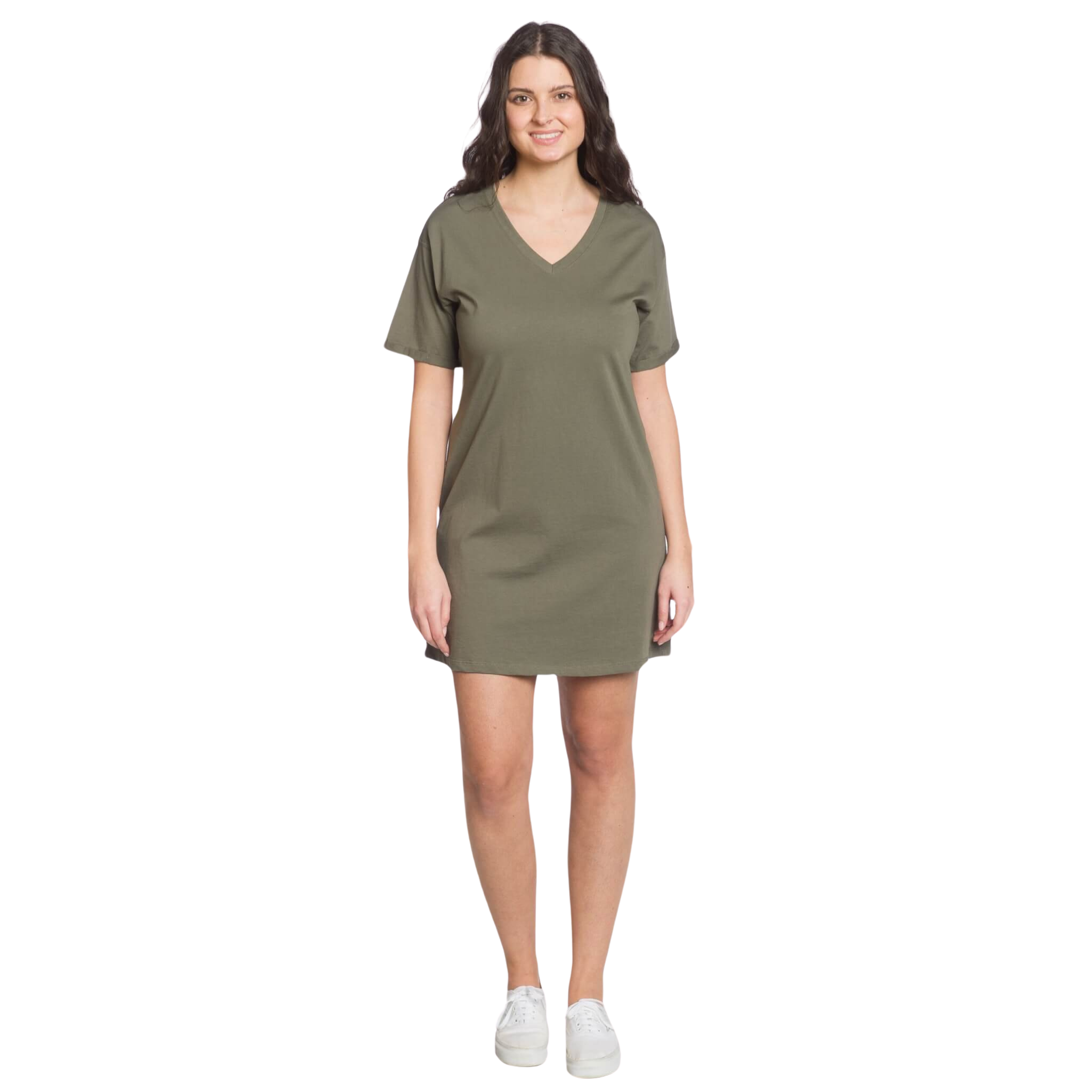 Short Sleeved V-Neck Dress