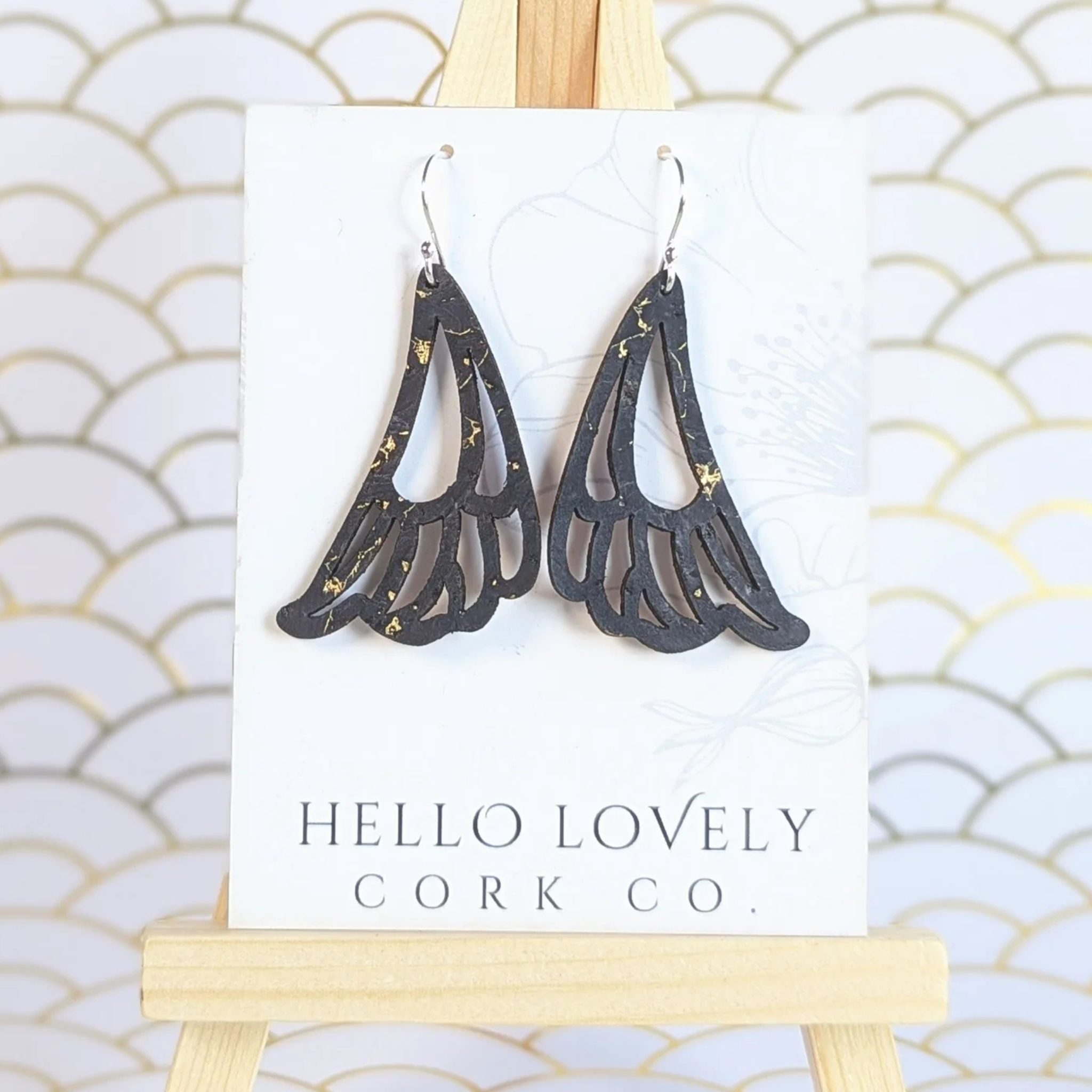 Cork Earrings - Naida Fairy Wing