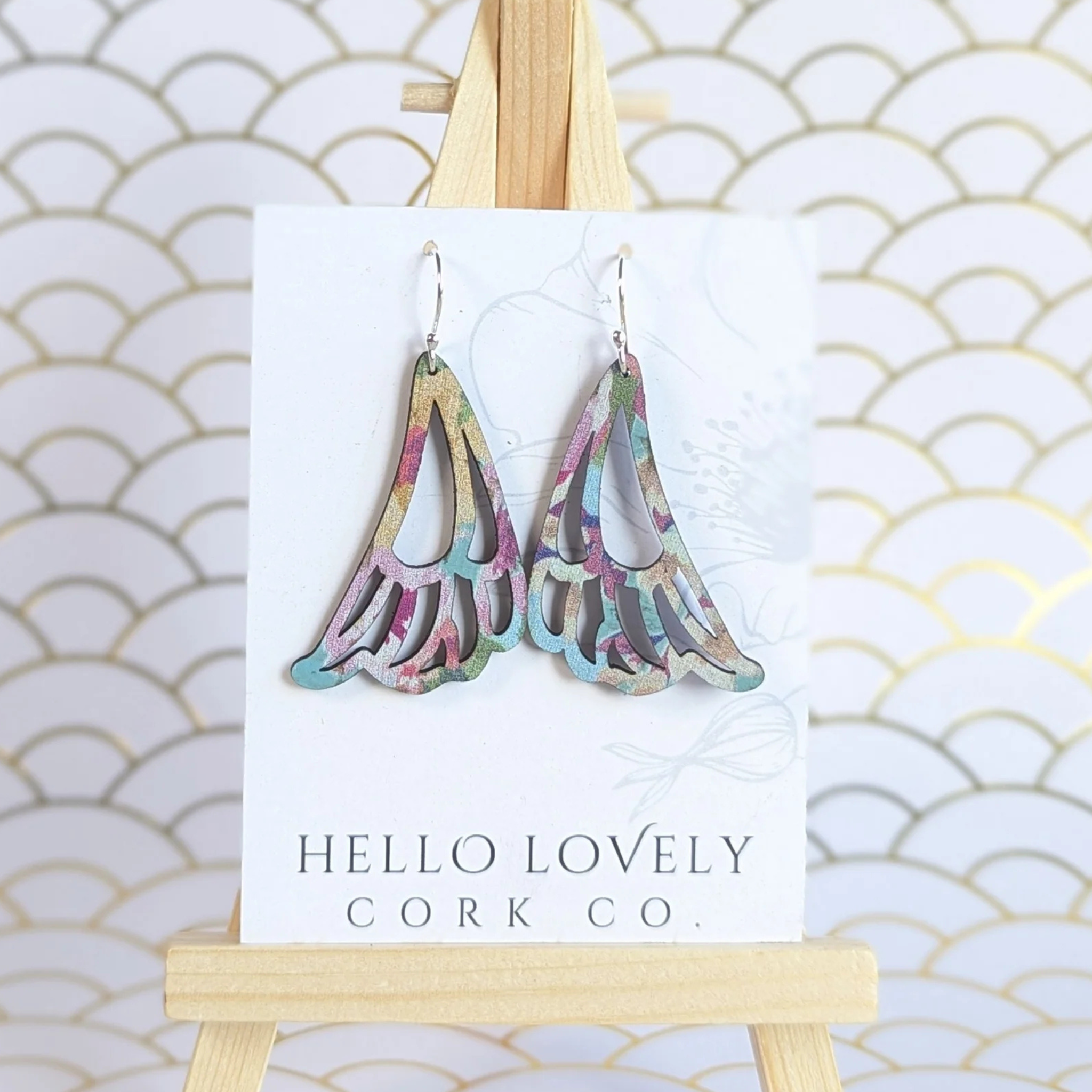 Cork Earrings - Naida Fairy Wing