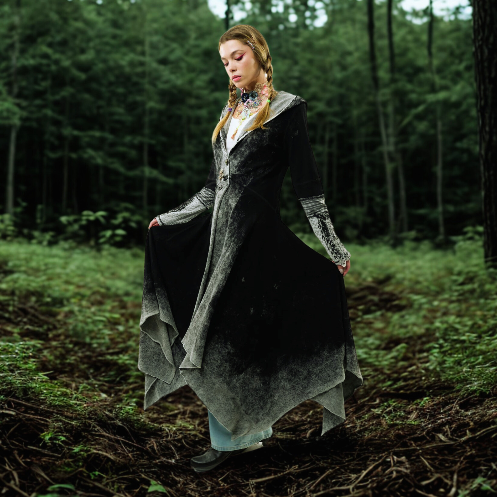 Forest Goddess French Terry Coat