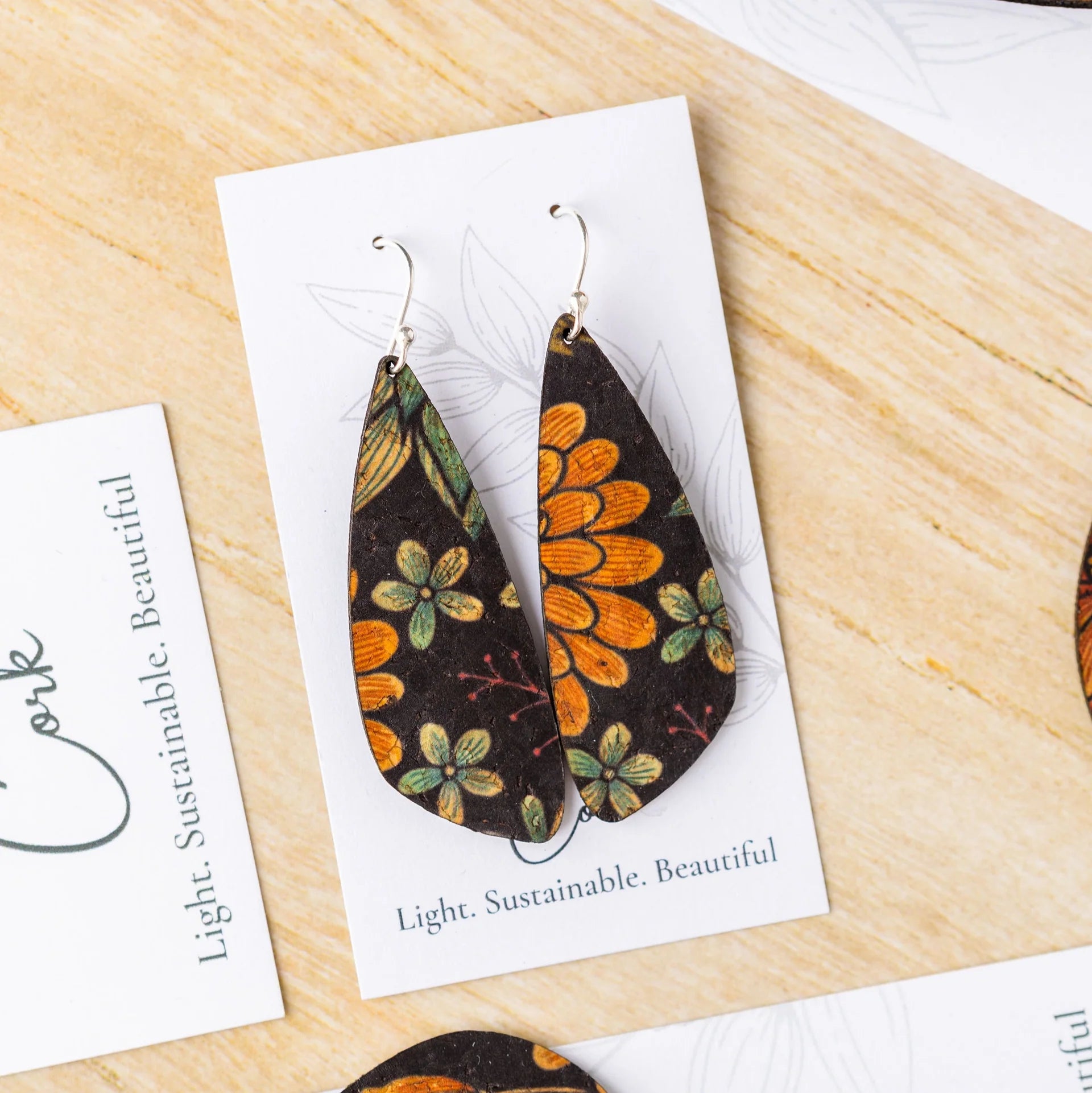 Cork Earrings - Small Wing
