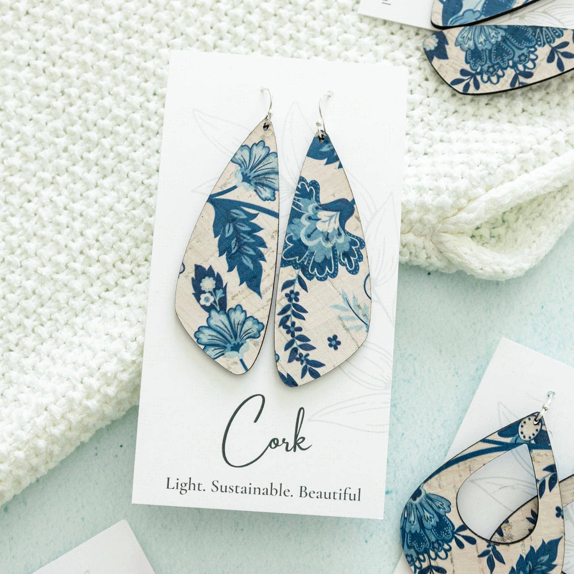 Cork Earrings - Large Wing