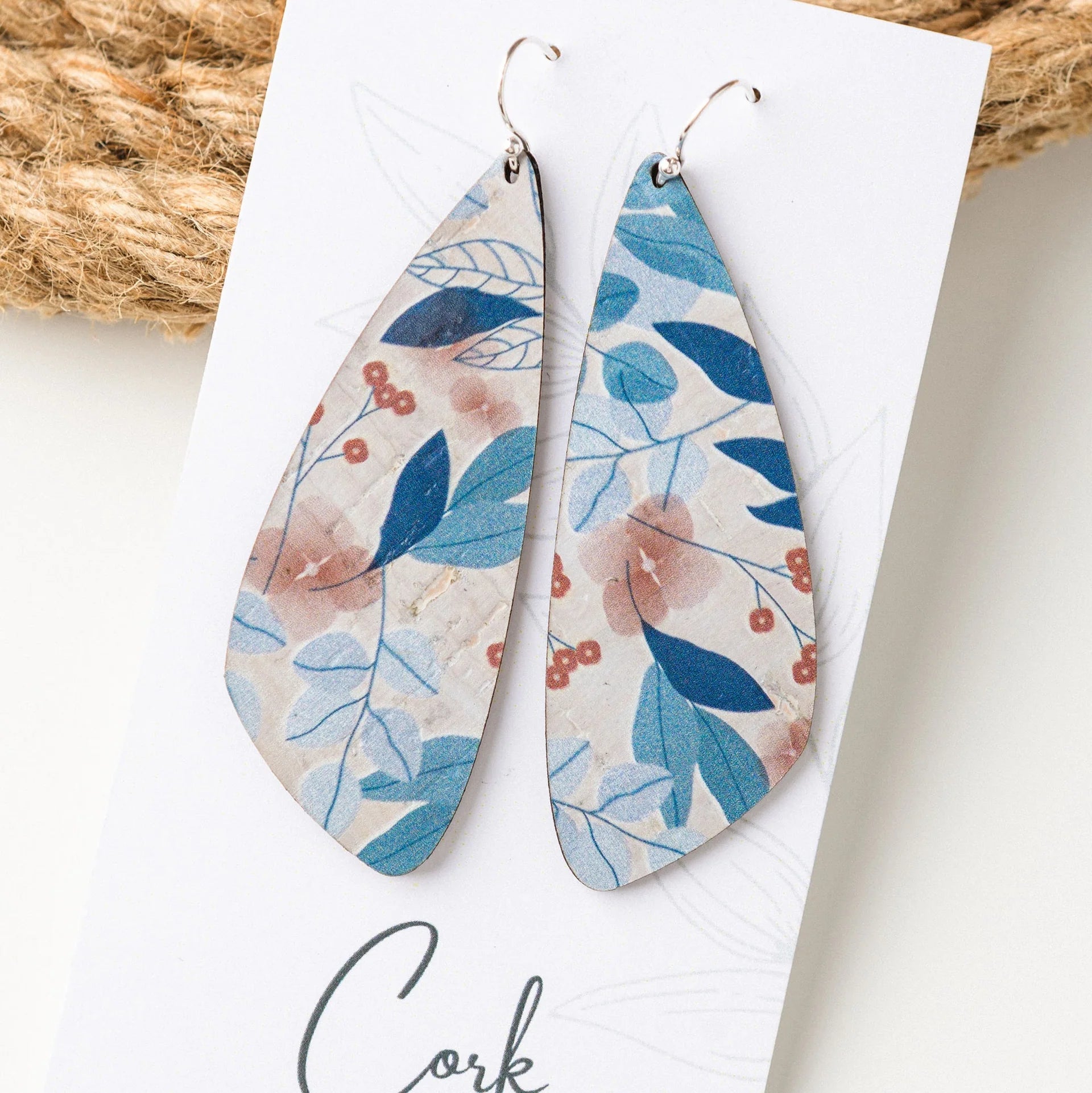 Cork Earrings - Large Wing