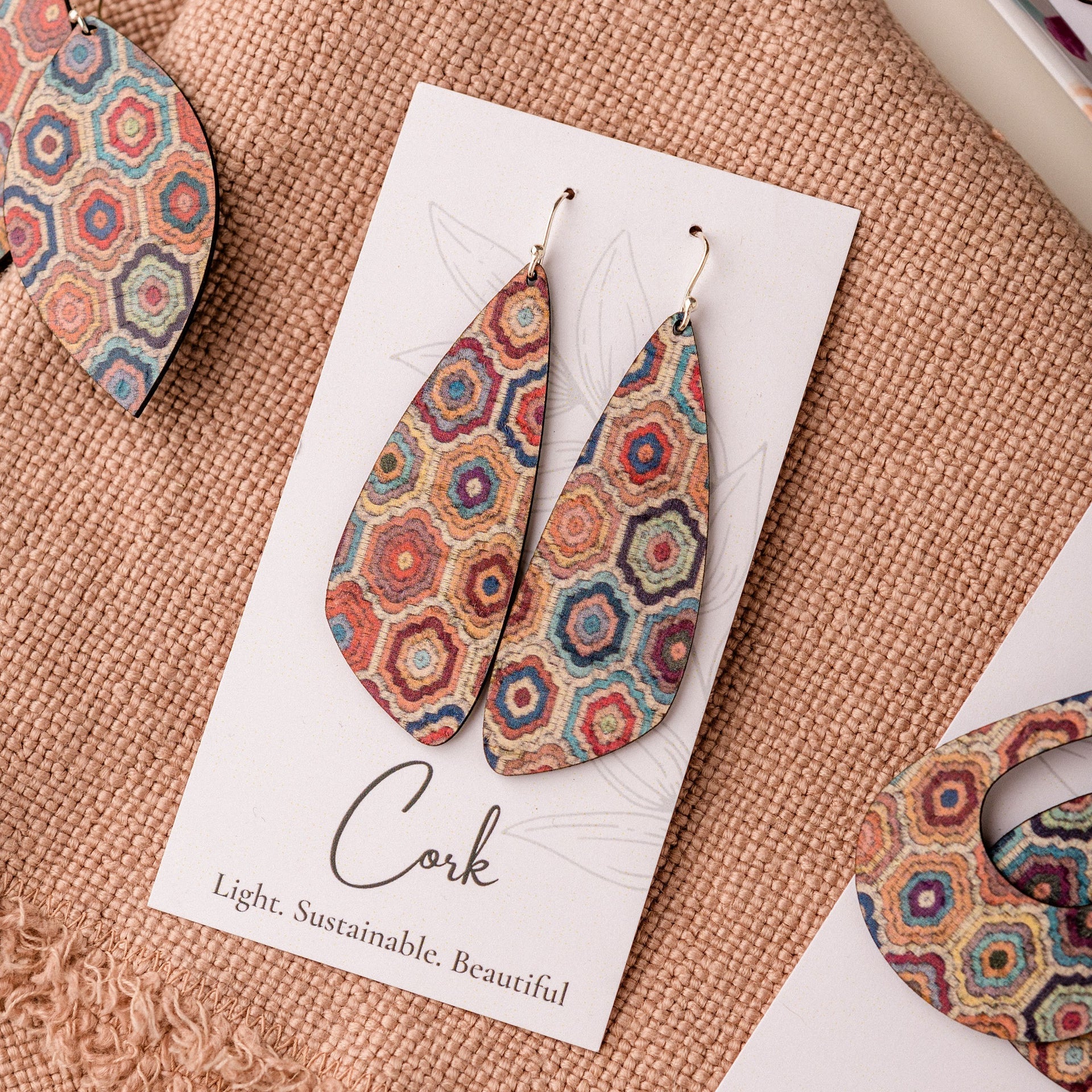 Cork Earrings - Large Wing