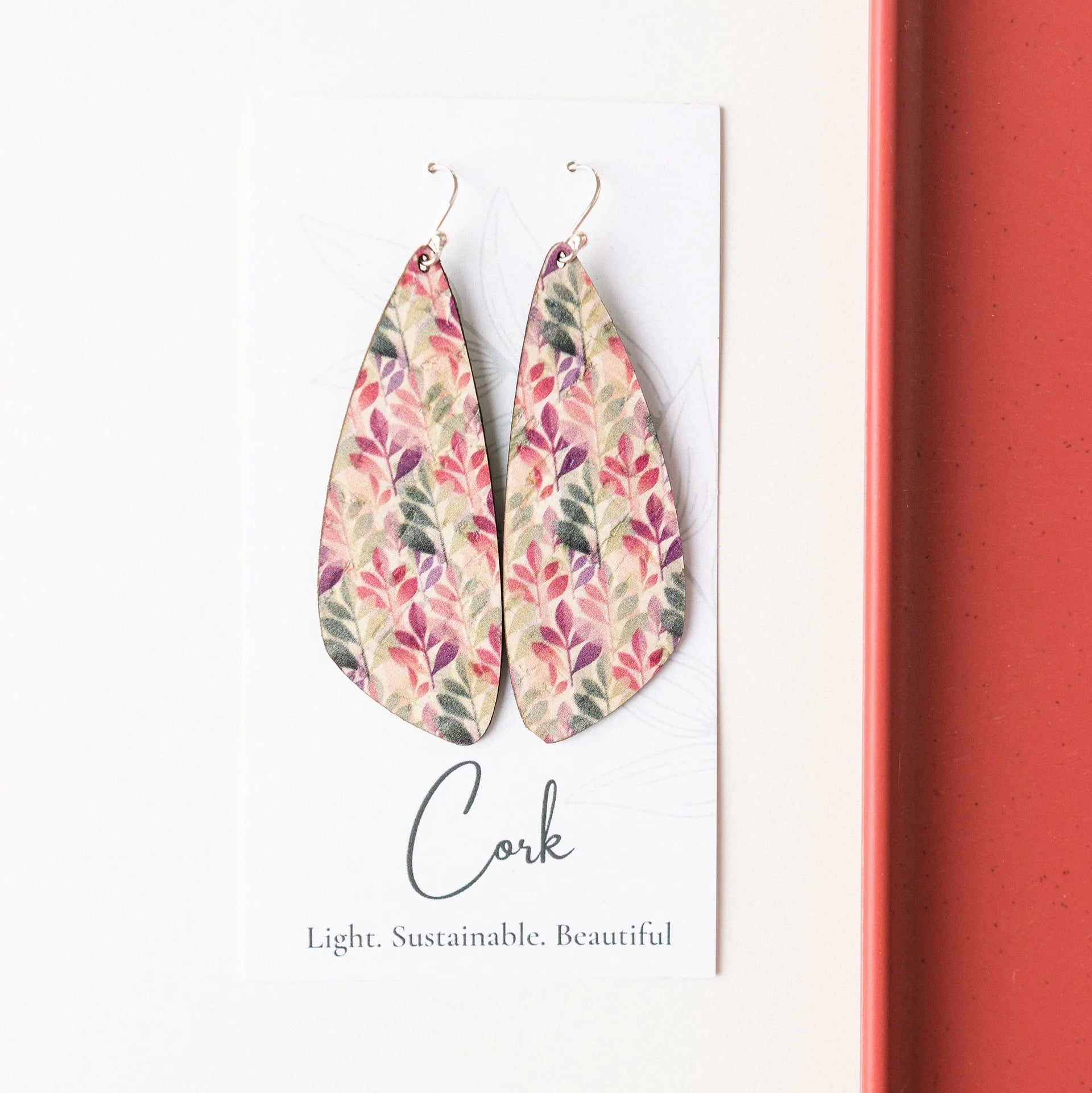 Cork Earrings - Large Wing