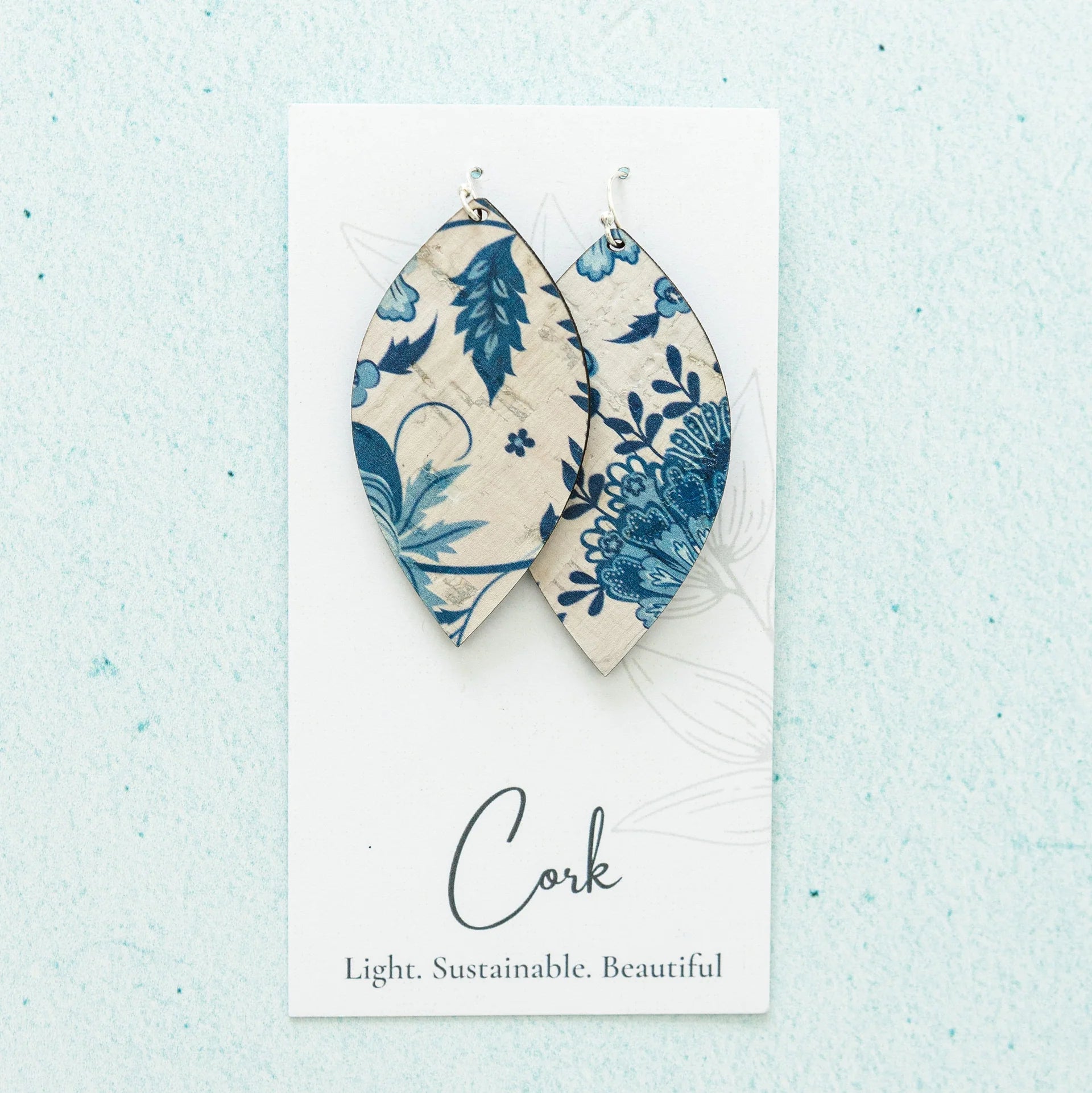 Cork Earrings - Large Leaf