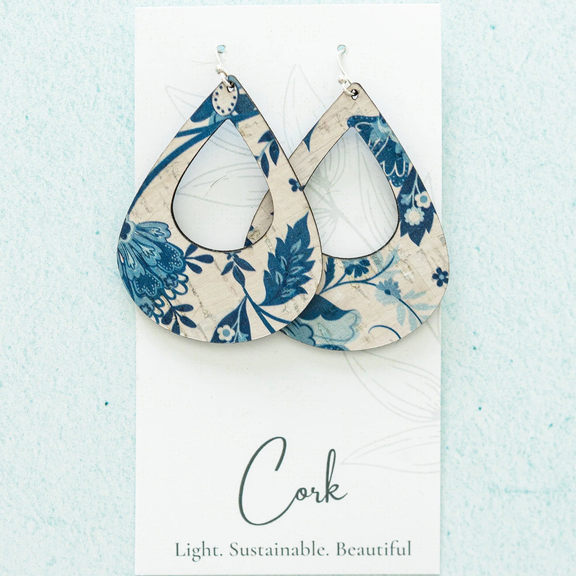Cork Earrings - Large Teardrop
