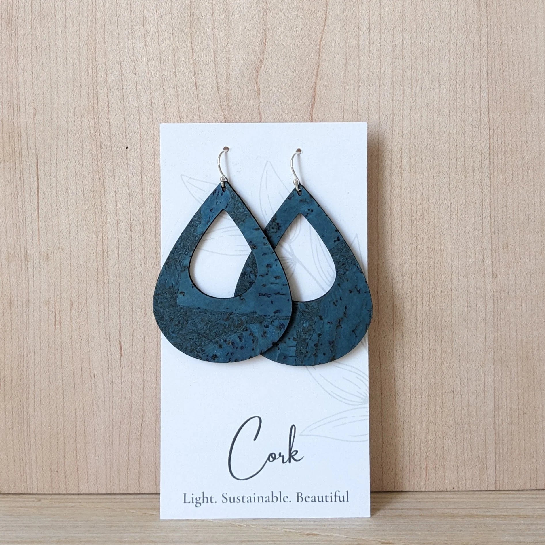 Cork Earrings - Large Teardrop