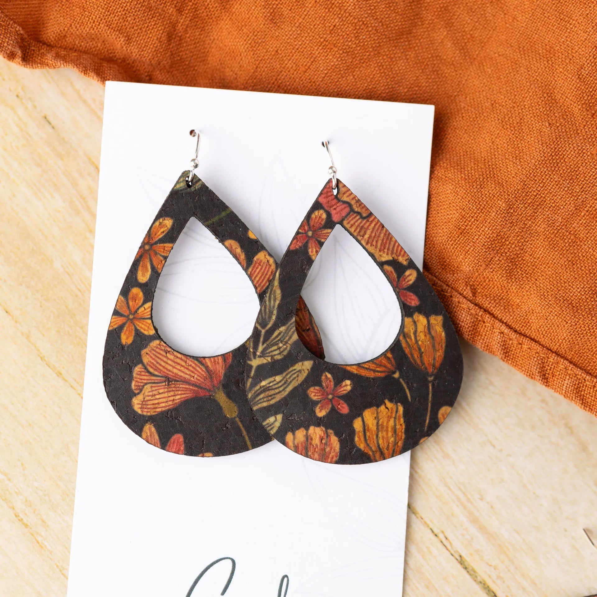 Cork Earrings - Large Teardrop
