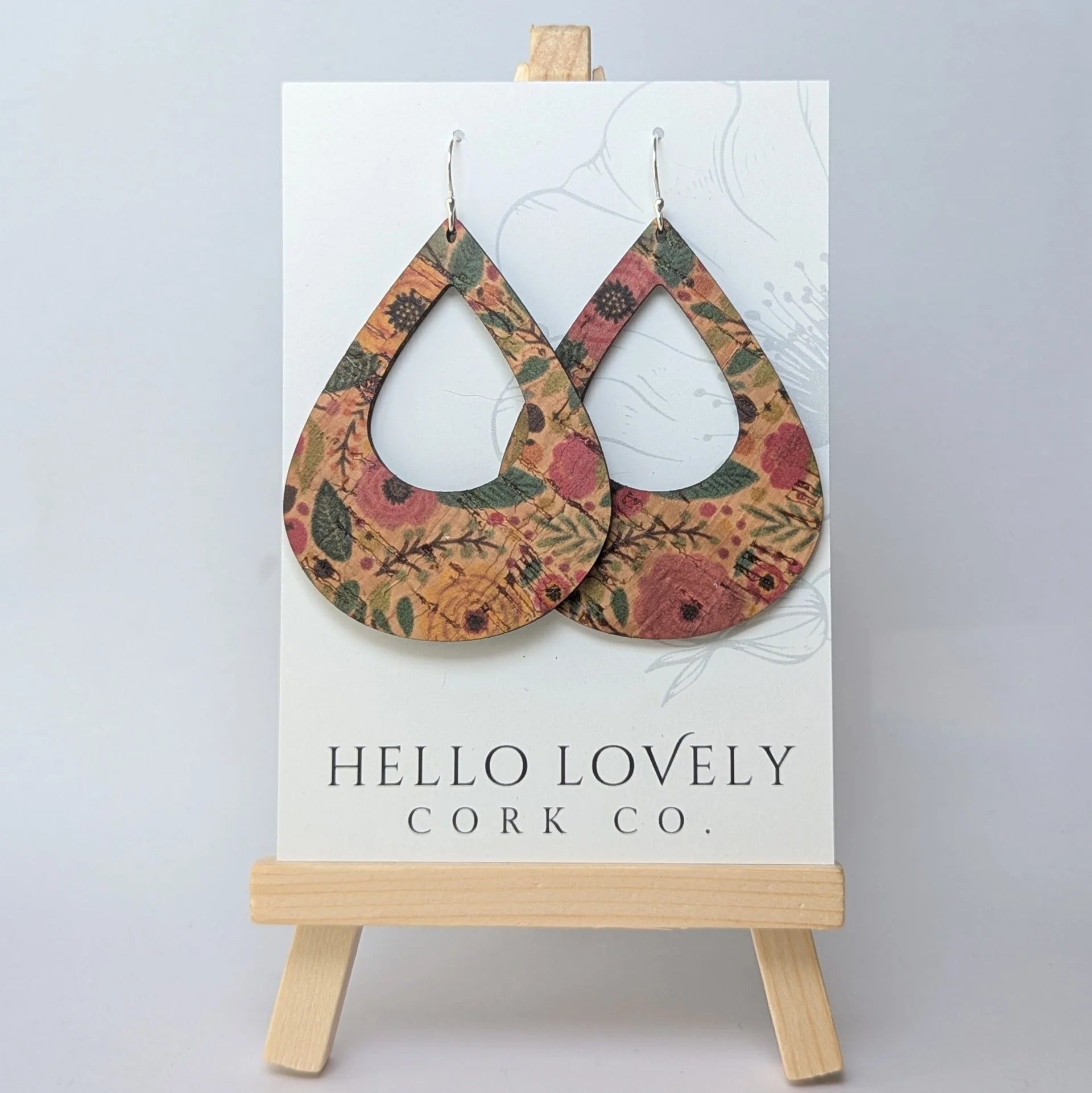 Cork Earrings - Large Teardrop