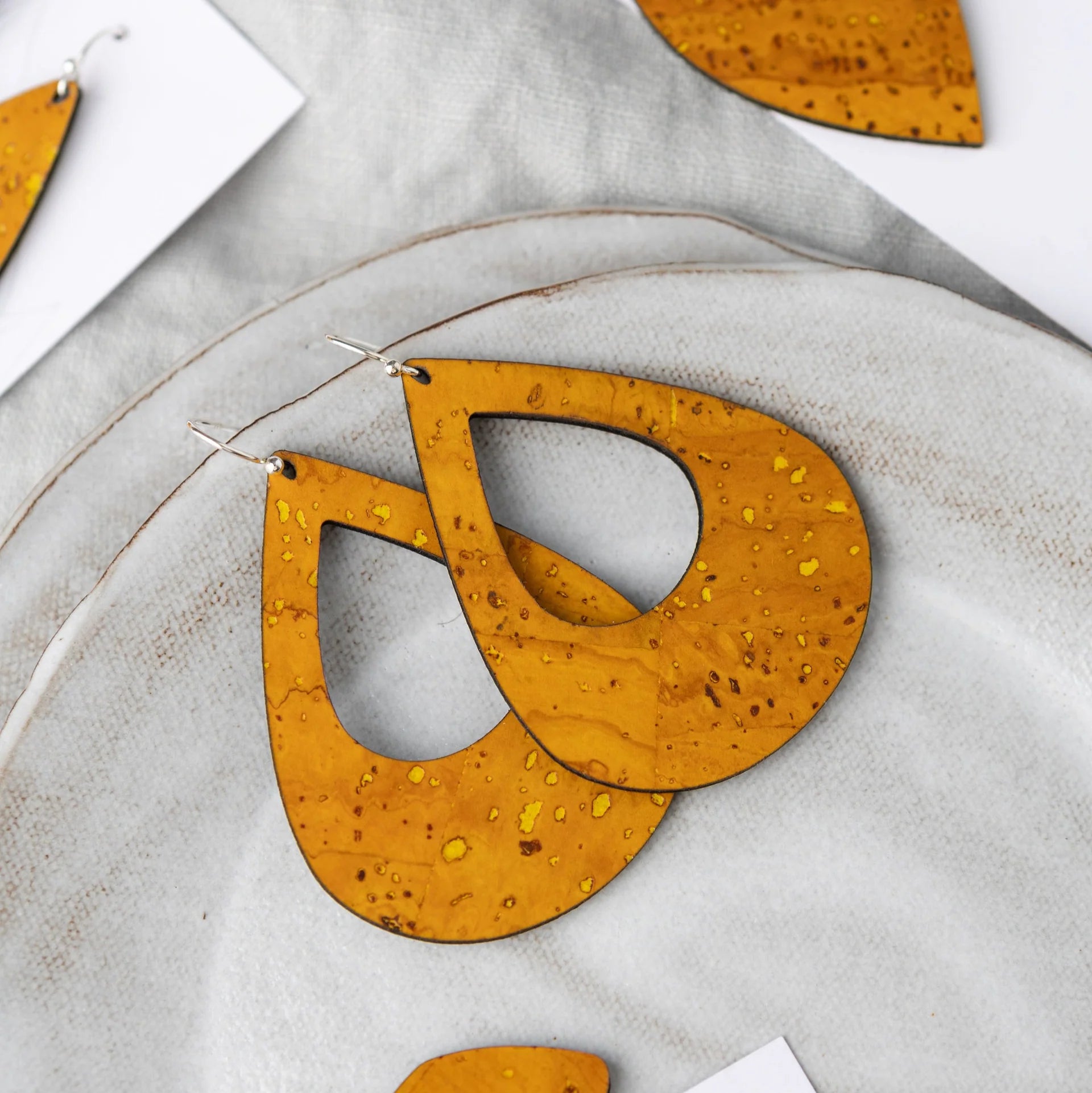 Cork Earrings - Large Teardrop