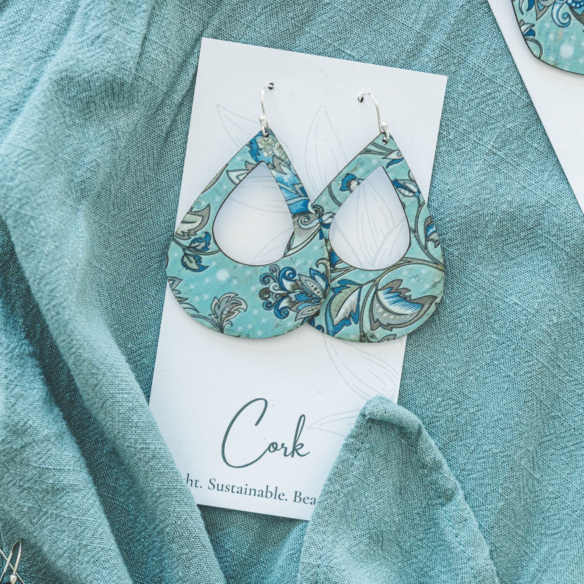 Cork Earrings - Large Teardrop