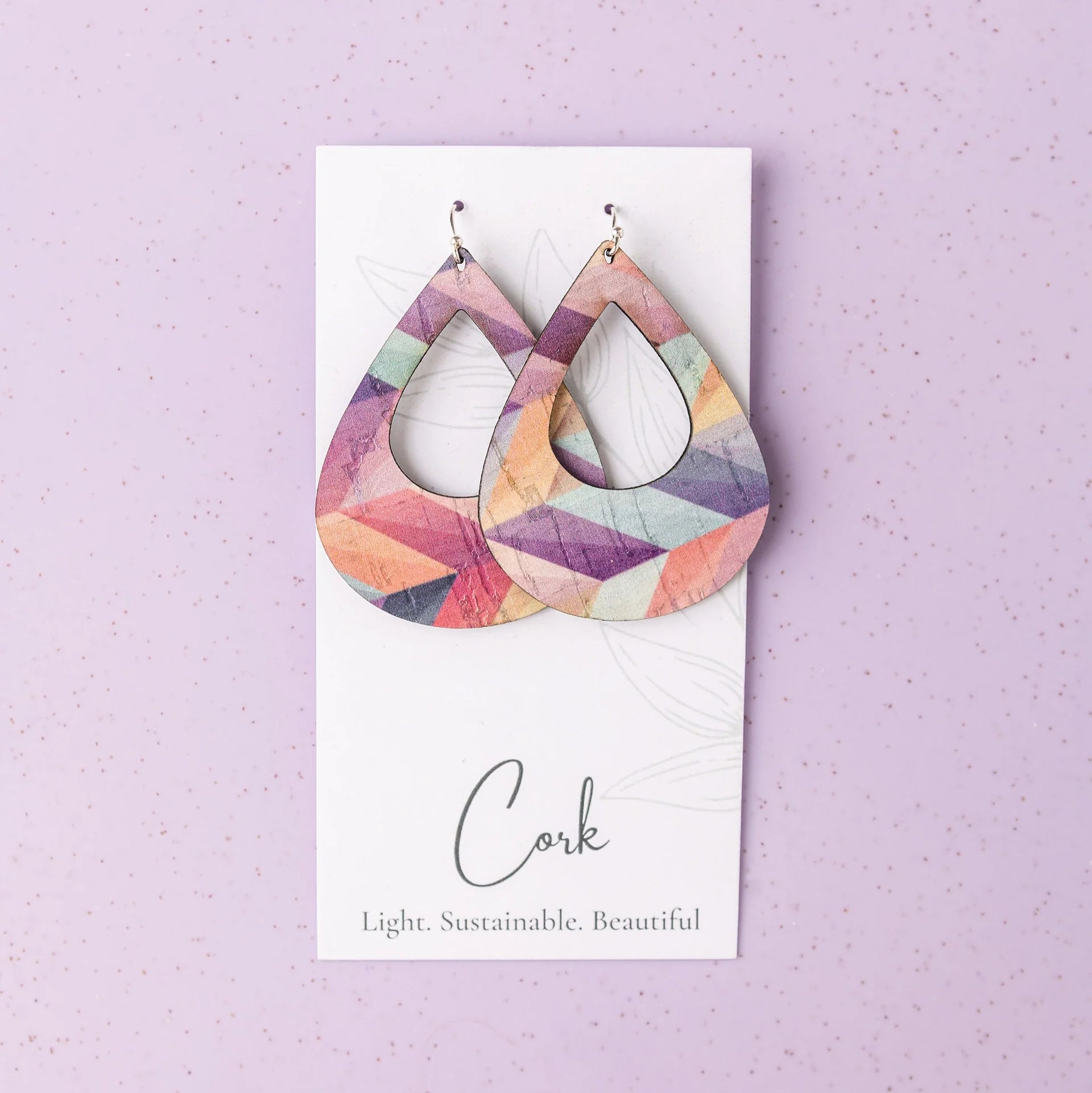 Cork Earrings - Large Teardrop