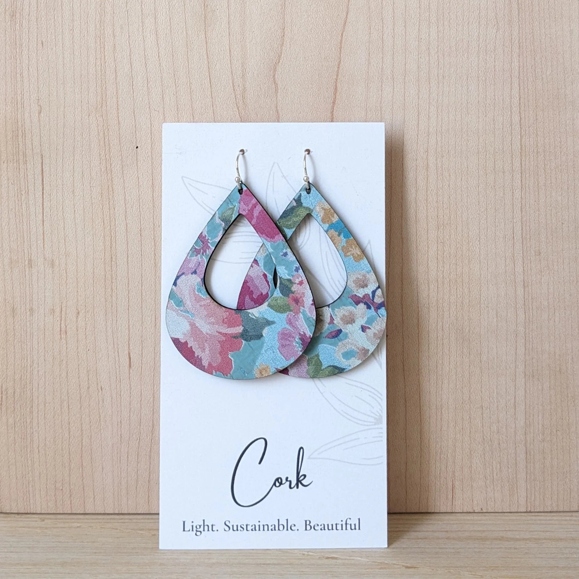 Cork Earrings - Large Teardrop