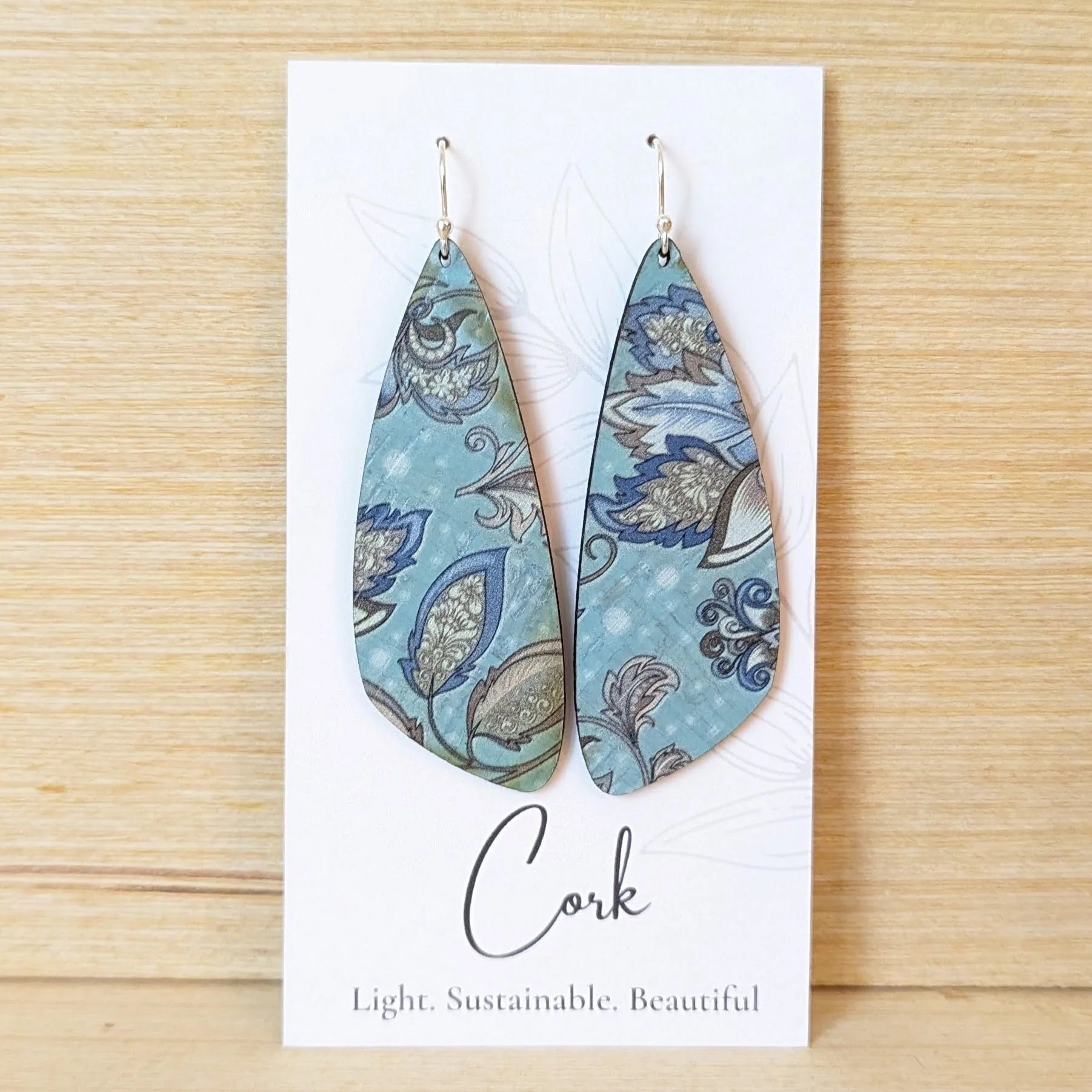 Cork Earrings - Large Wing