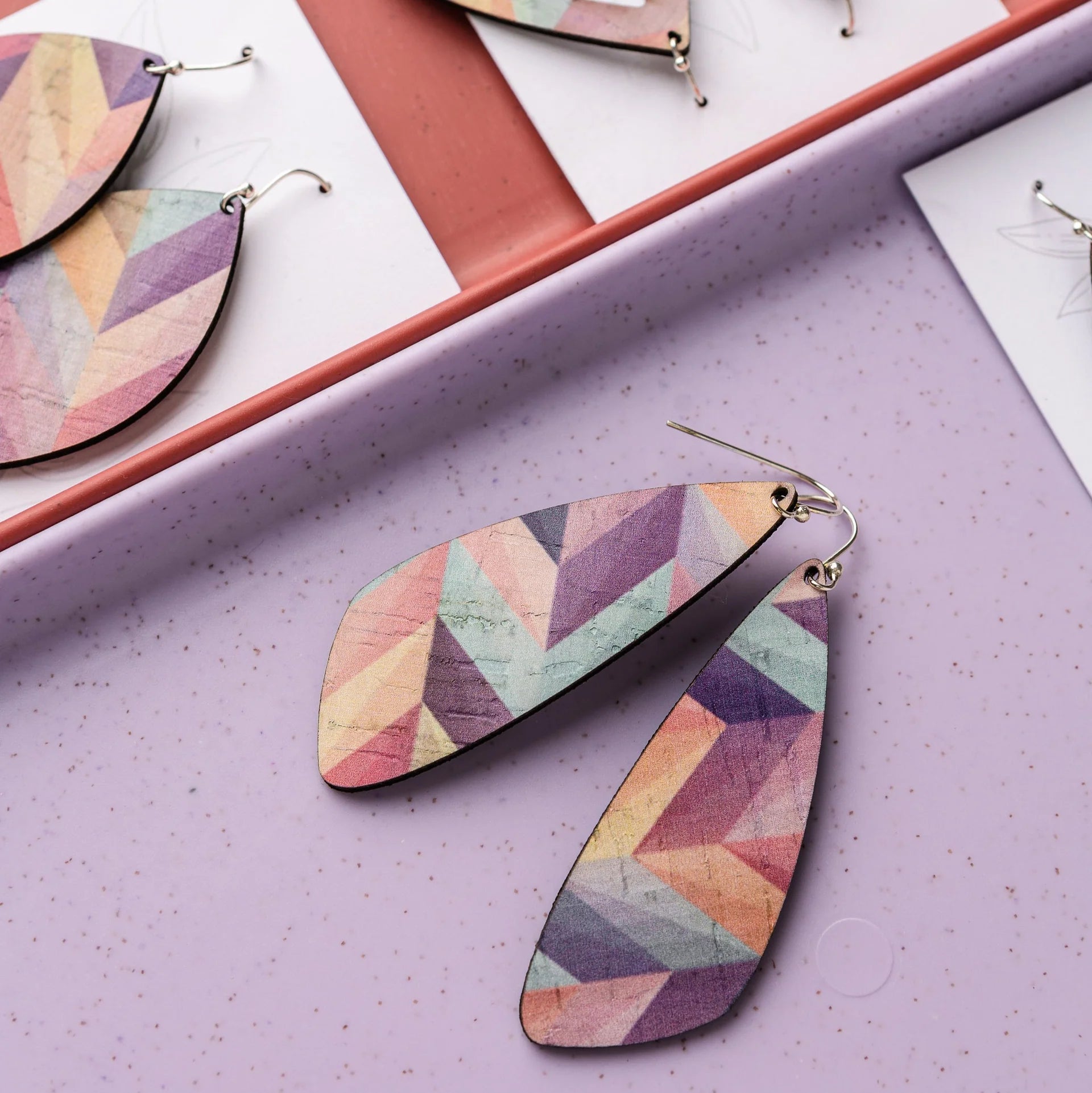 Cork Earrings - Large Wing