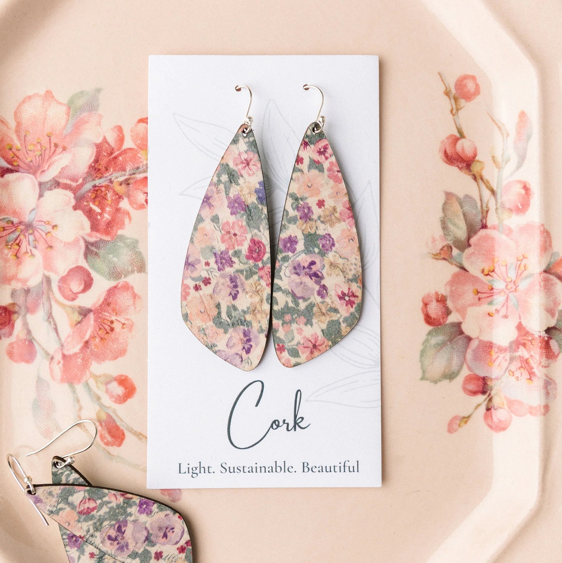 Cork Earrings - Large Wing