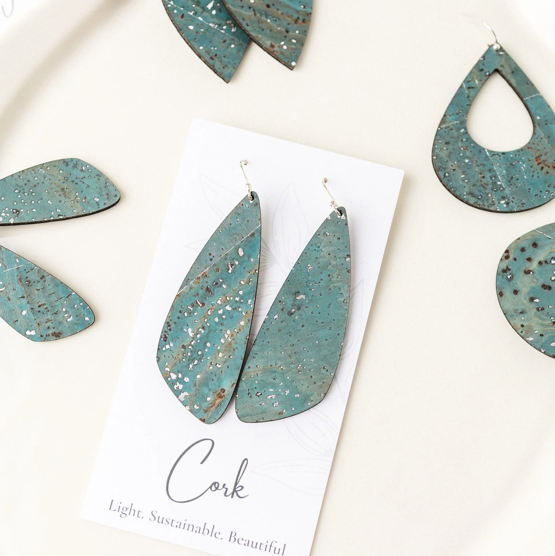 Cork Earrings - Large Wing