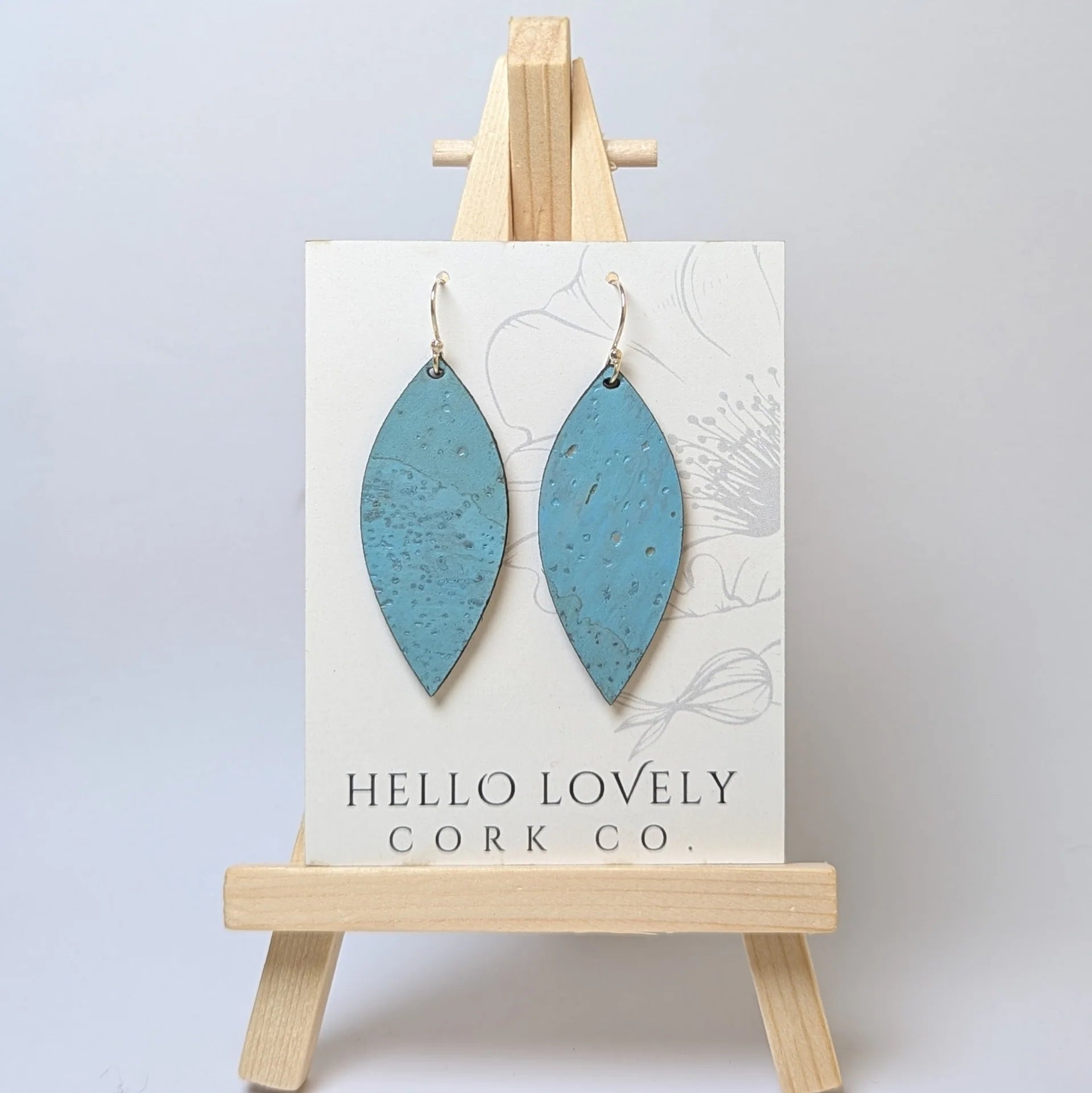 Cork Earrings - Small Leaf