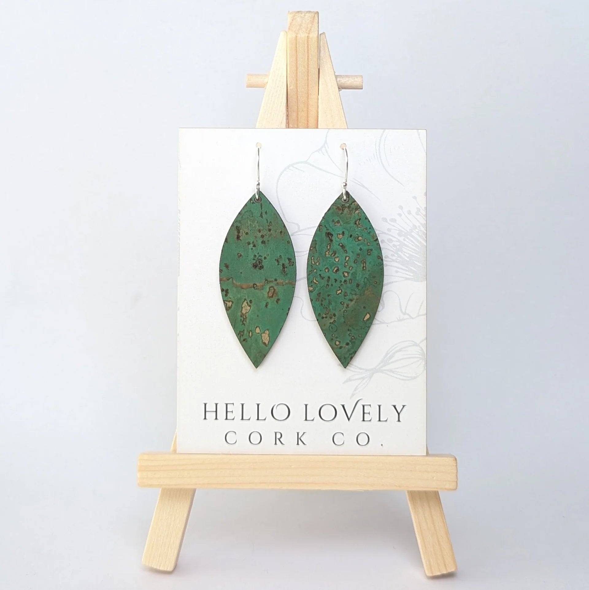 Cork Earrings - Small Leaf