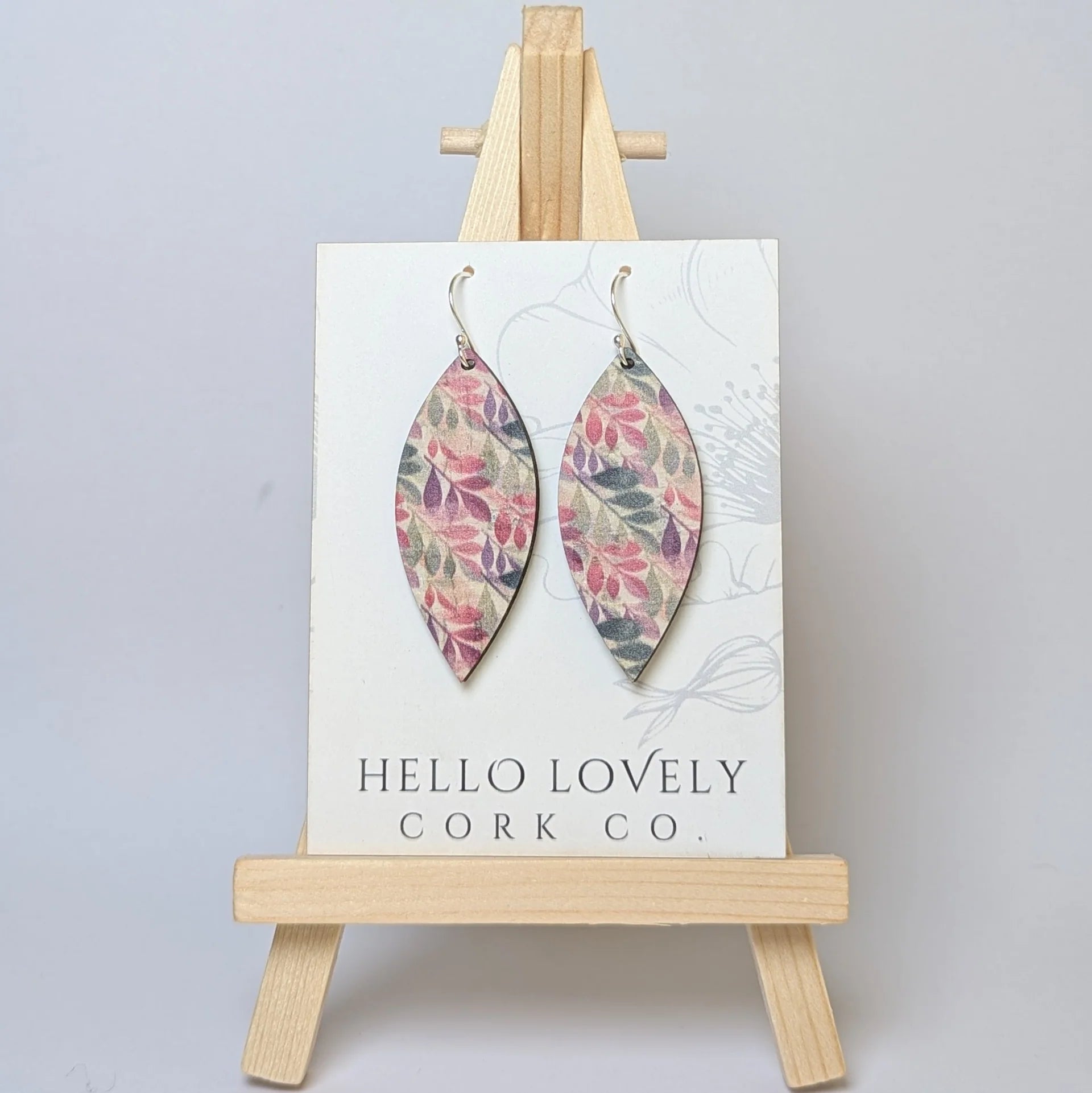 Cork Earrings - Small Leaf