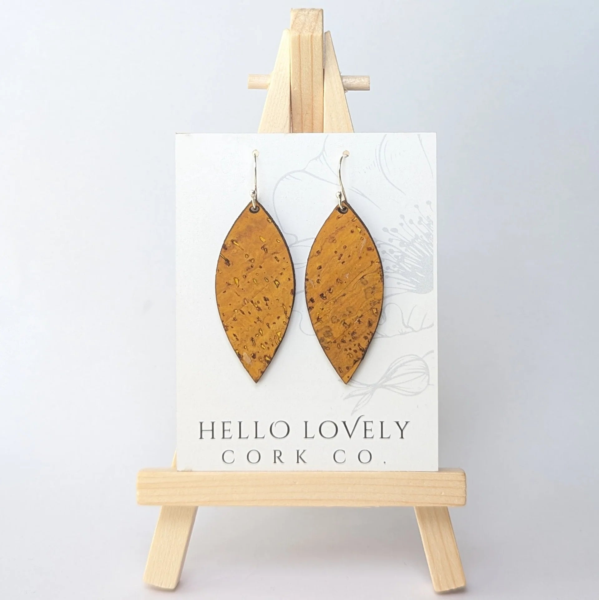 Cork Earrings - Small Leaf