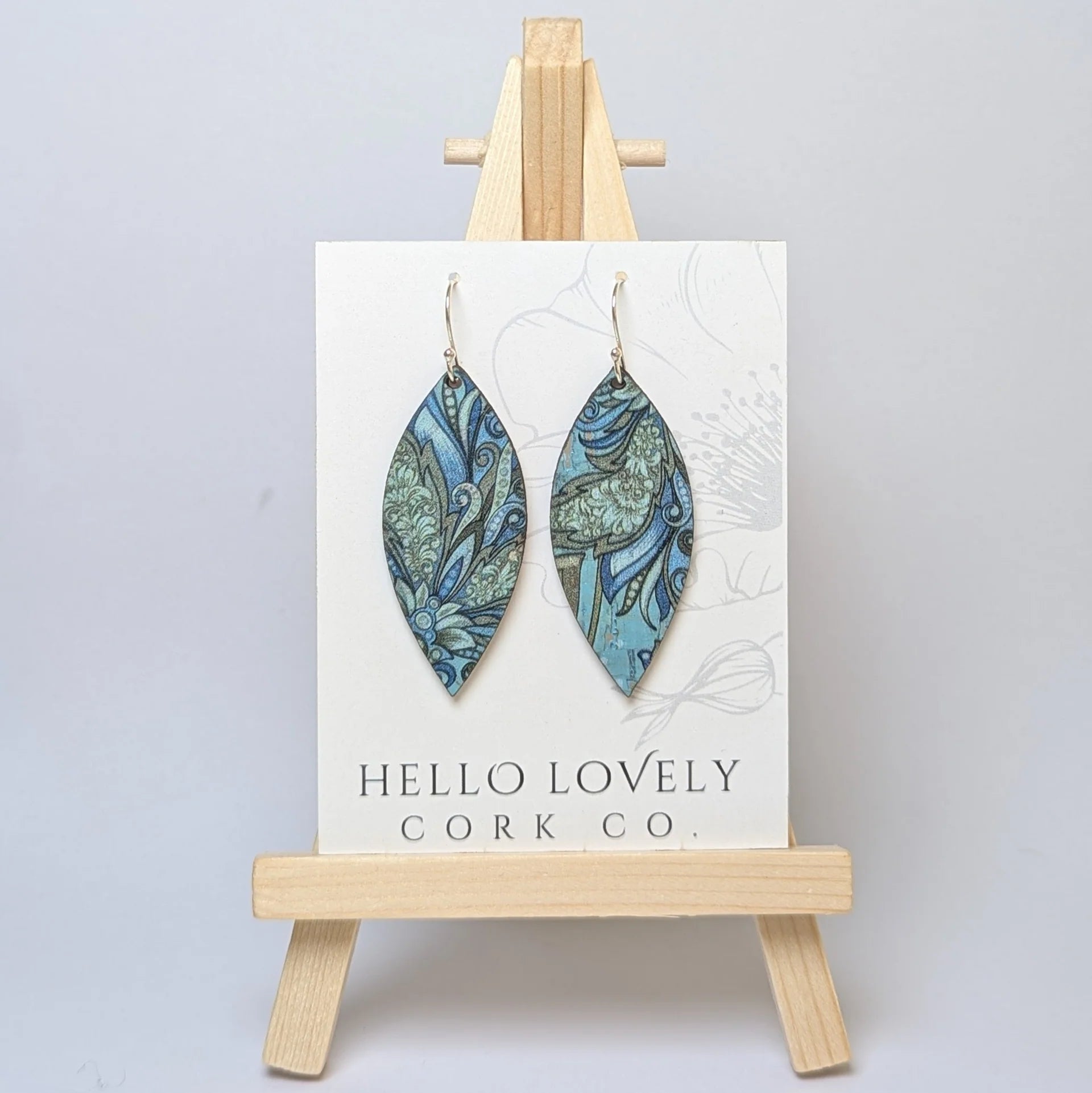 Cork Earrings - Small Leaf