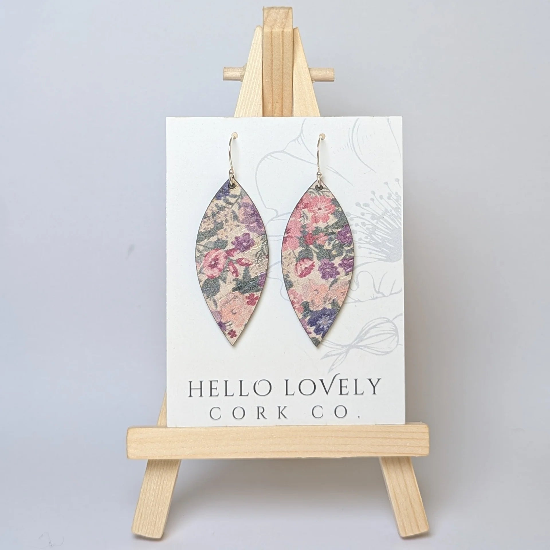 Cork Earrings - Small Leaf