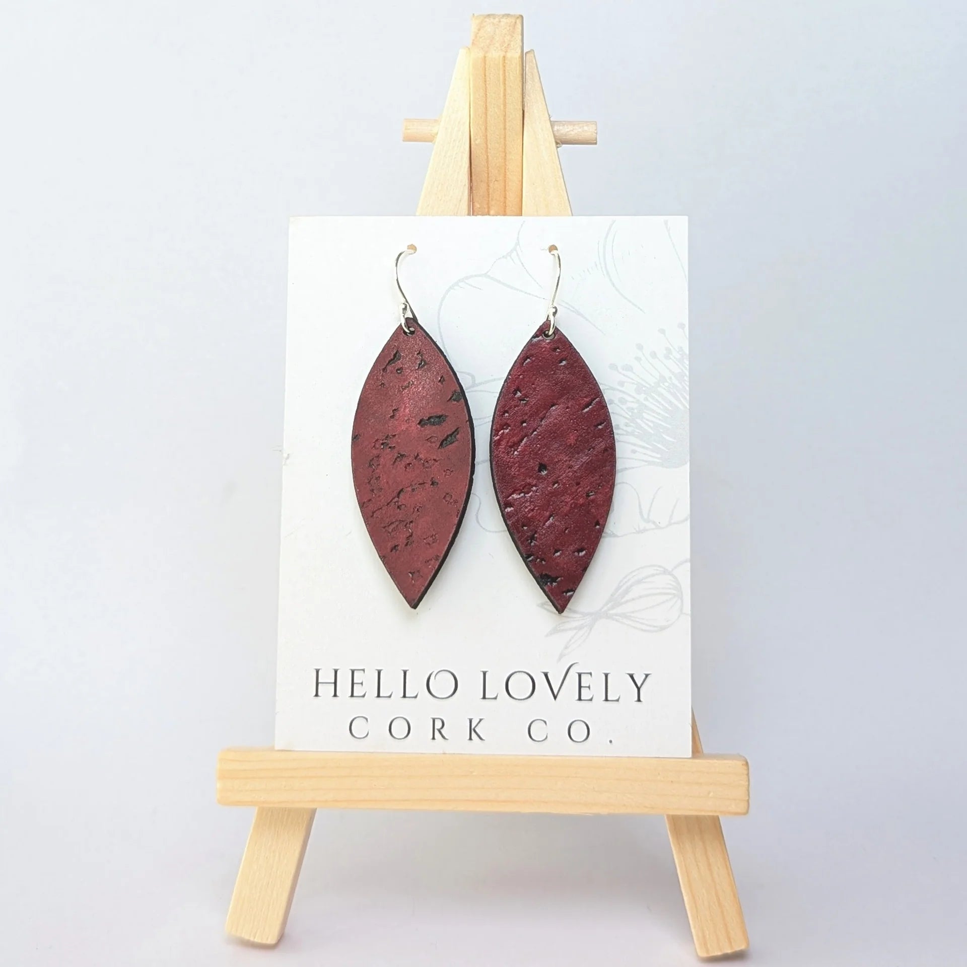 Cork Earrings - Small Leaf