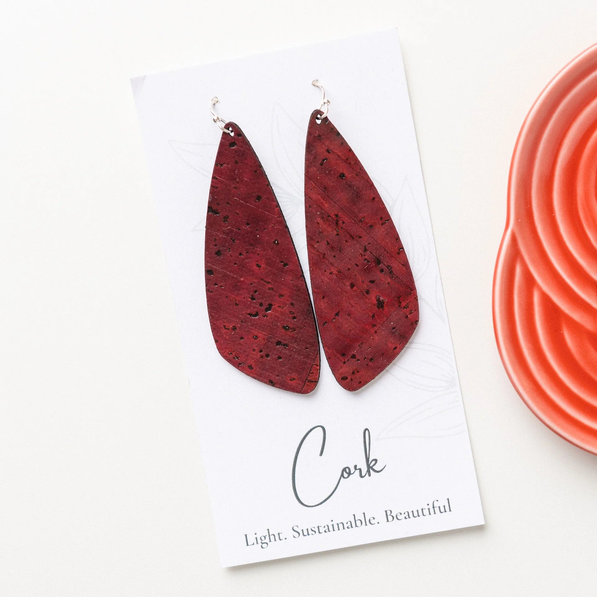 Cork Earrings - Large Wing