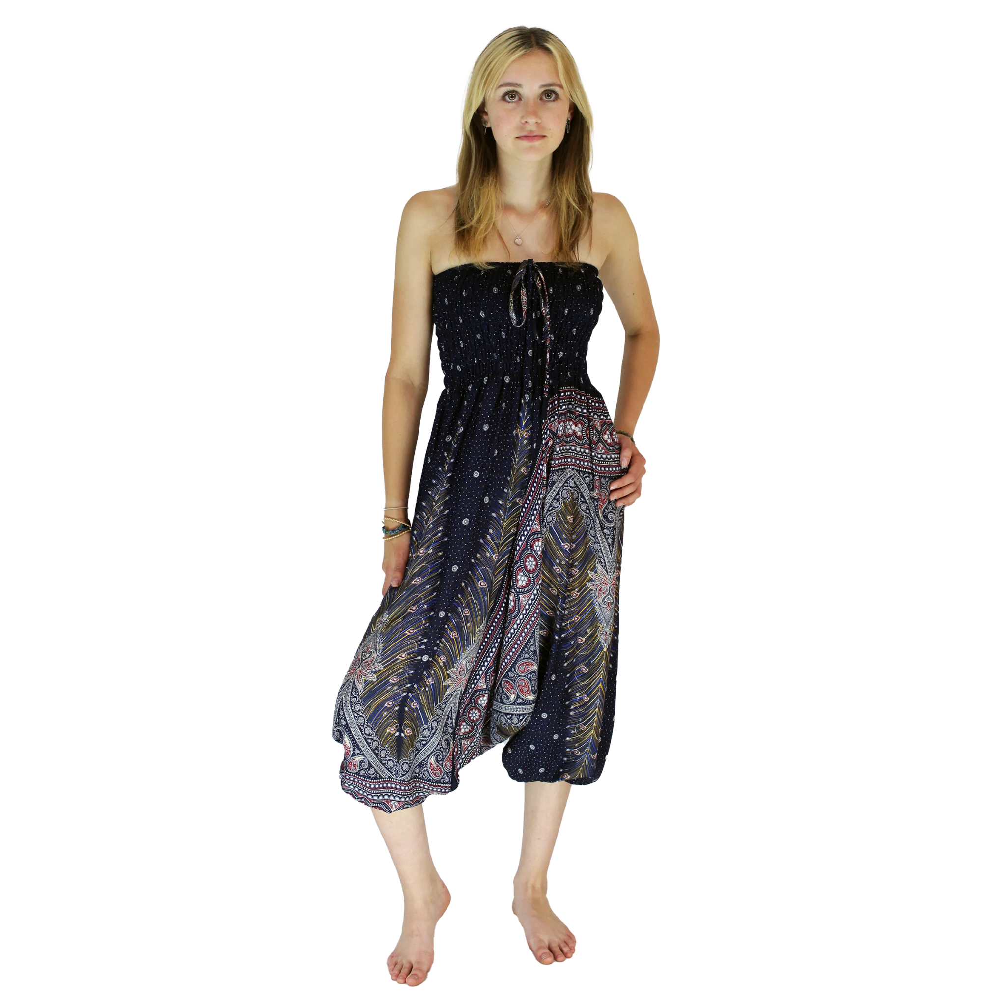 Jeannie Playsuit - Feather Print