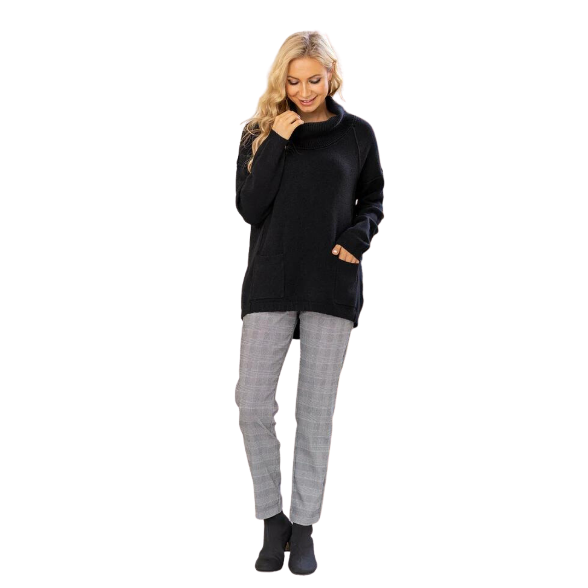 Cowl Neck Sweater with Pockets