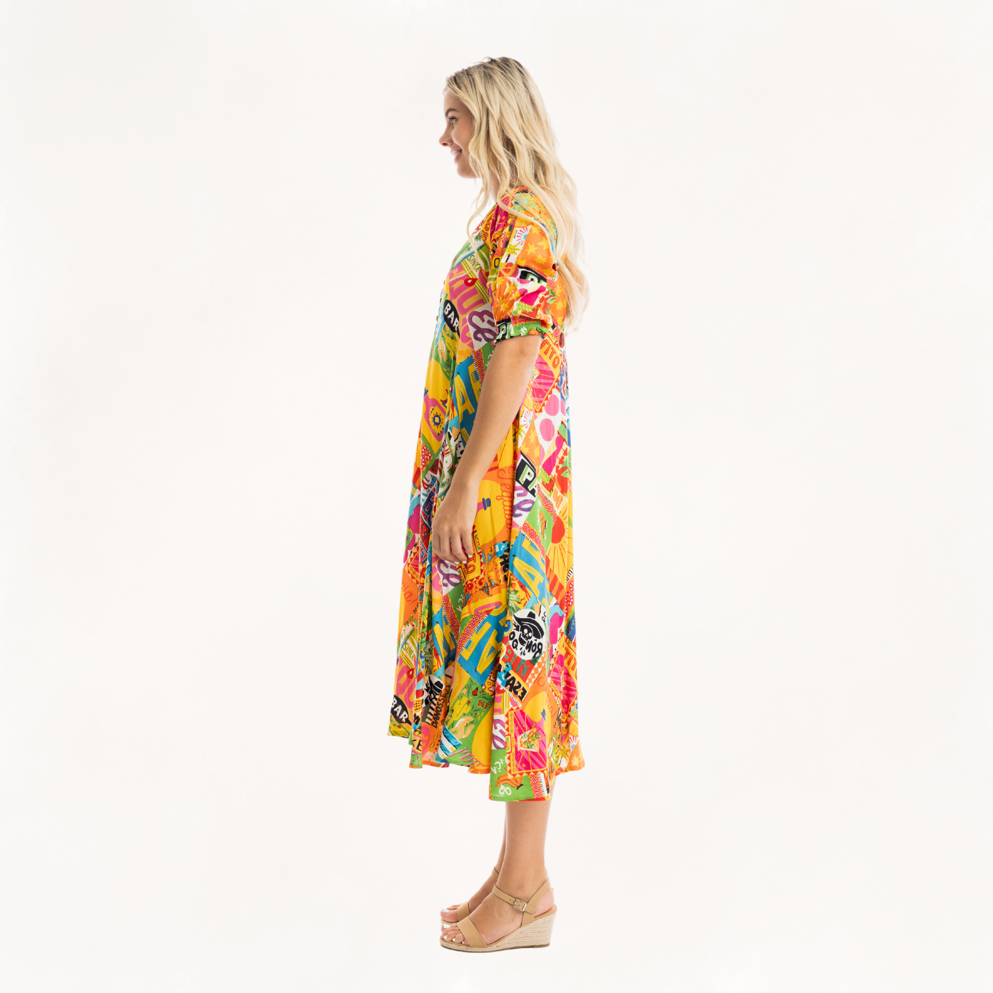 Flared V-Neck Dress