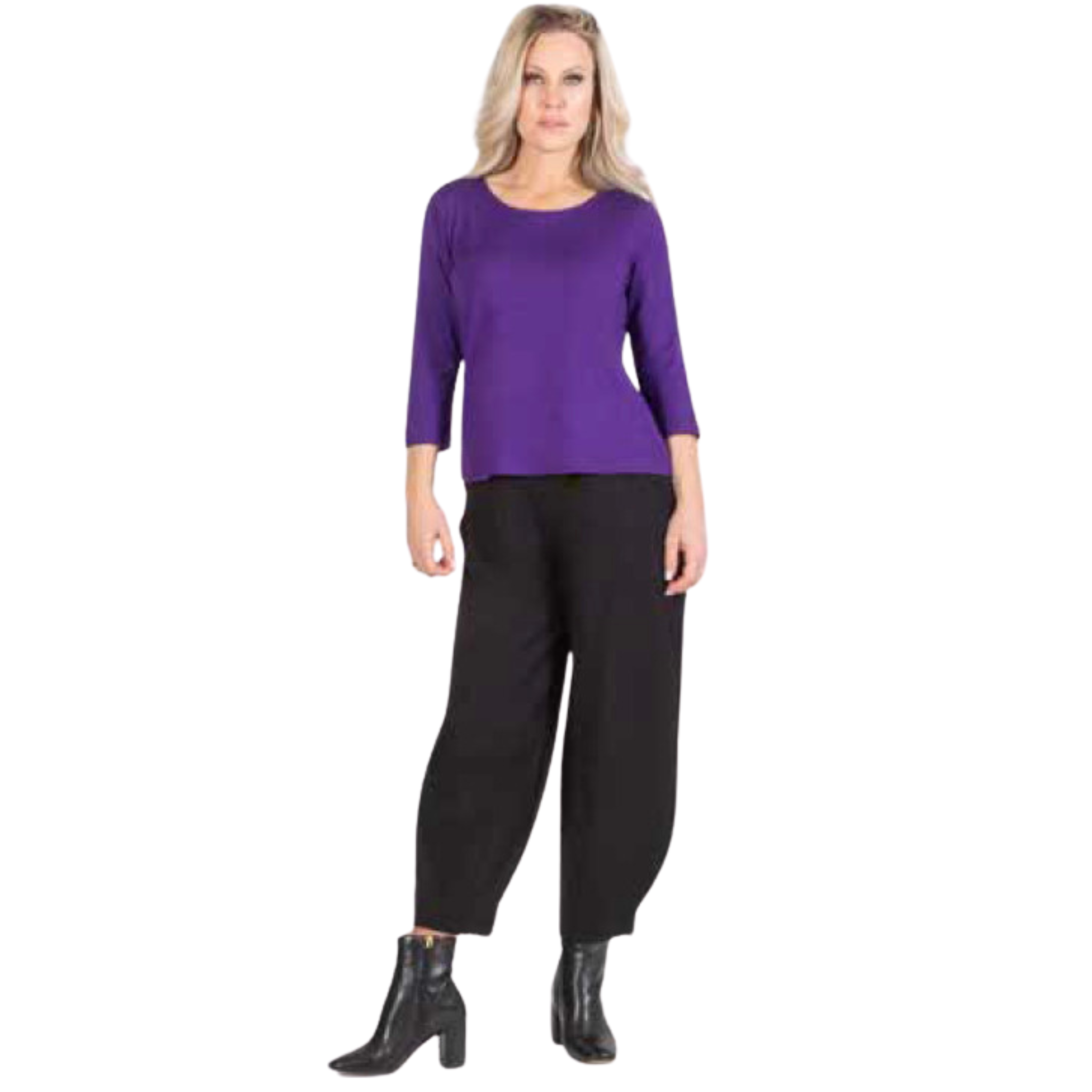 Bamboo 3/4 Sleeve Crew Neck Top
