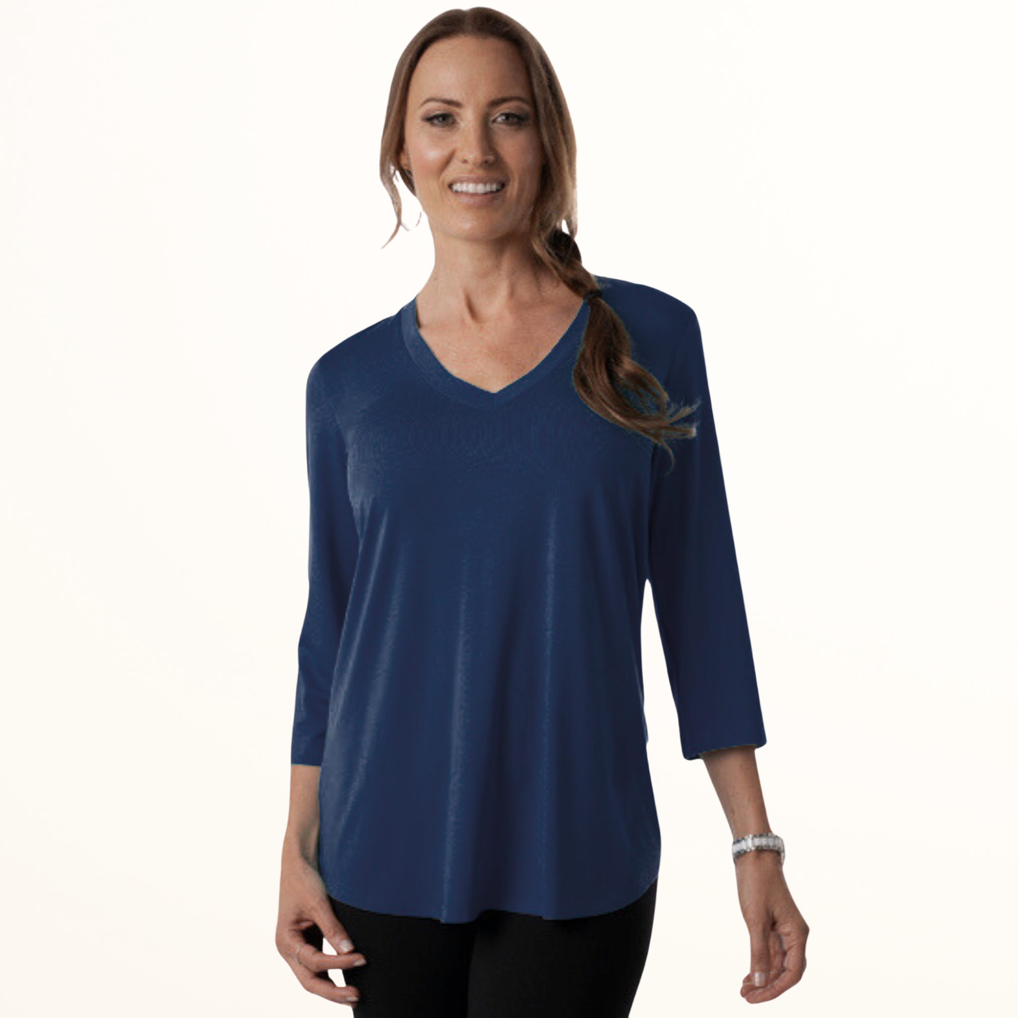 Bamboo 3/4 Sleeve V-Neck Top