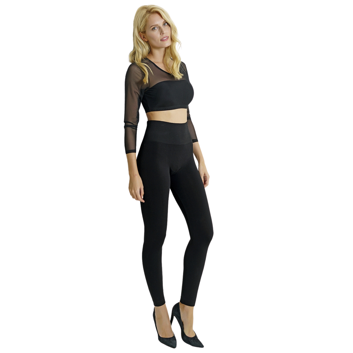 High waisted thick band leggings online