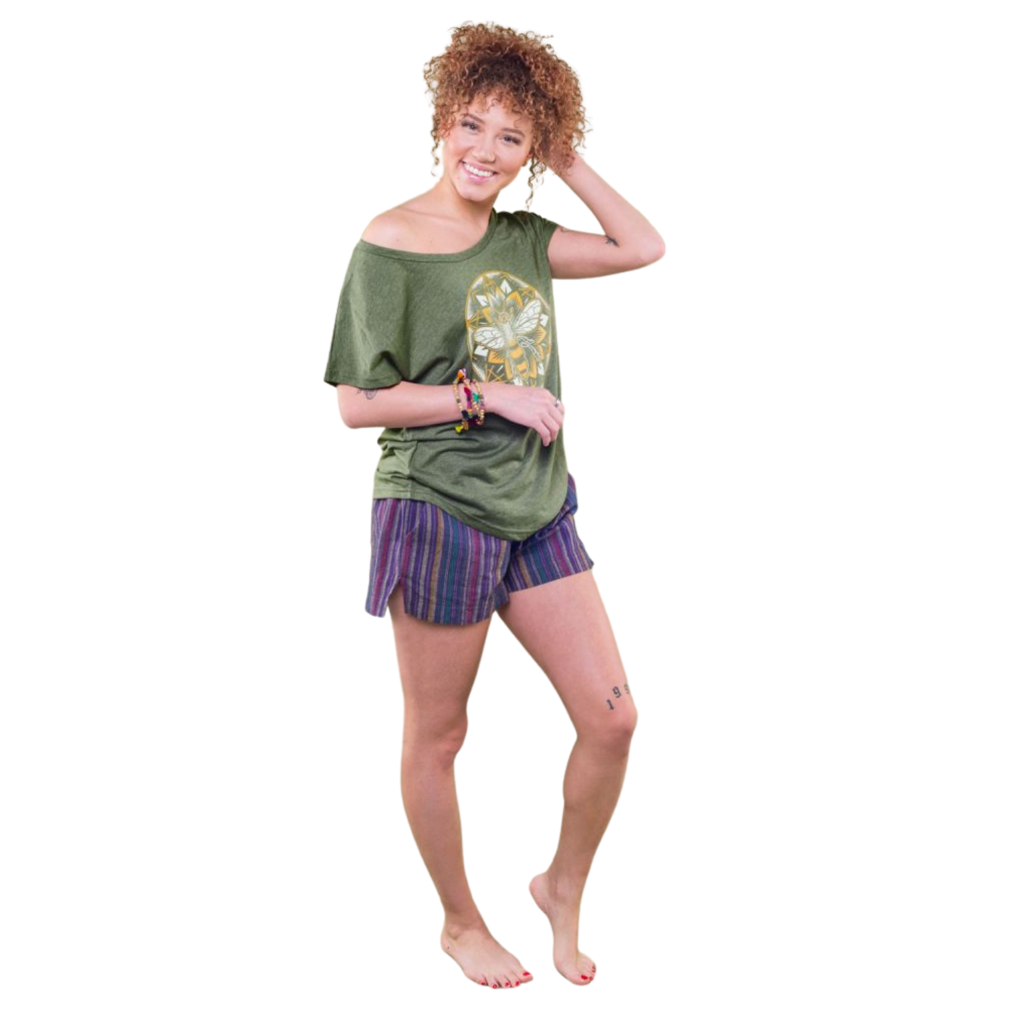 Bee Mandala Slouch Top