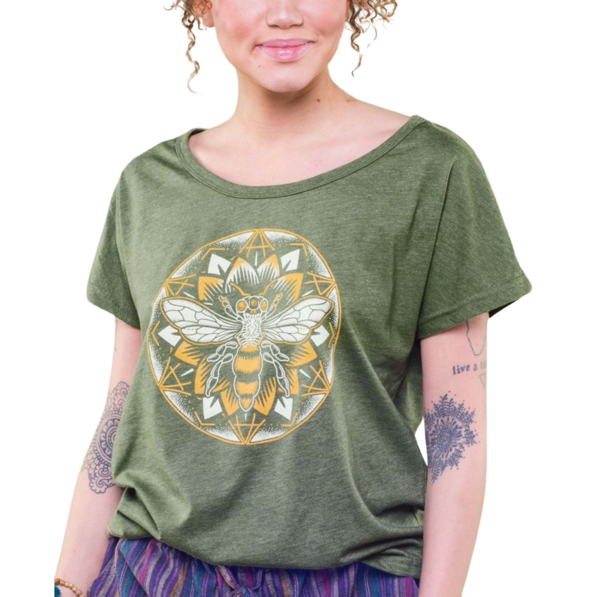 Bee Mandala Slouch Top