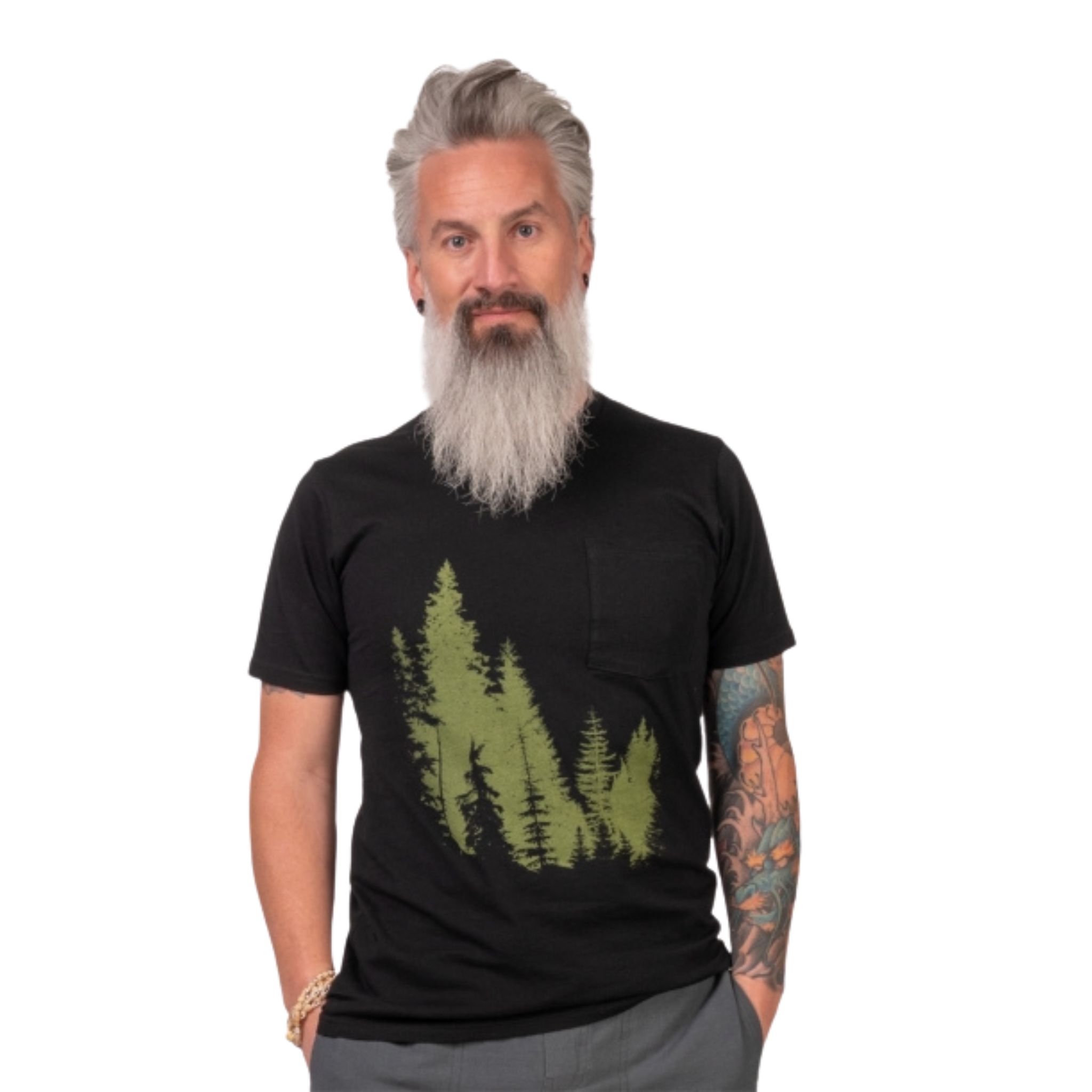 Pine Forest Organic Pocket T-Shirt