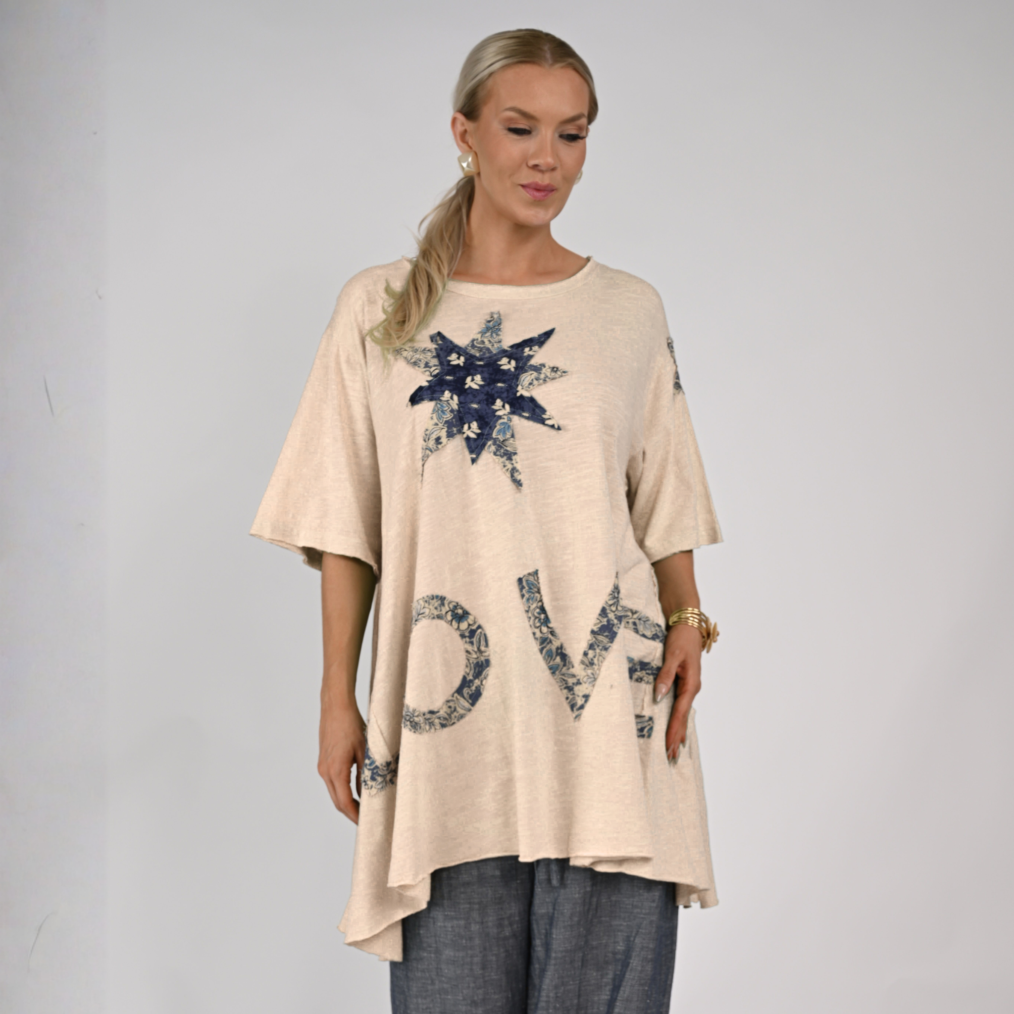 LOVE Star Oversized Flowy Top