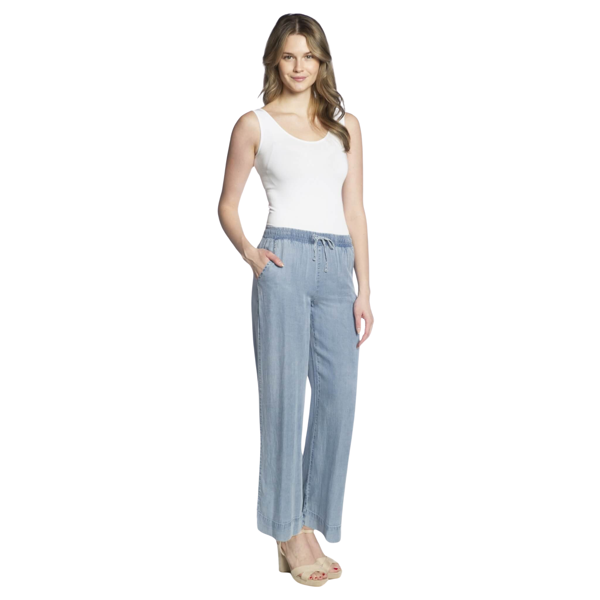 Denim Wide Leg Pants