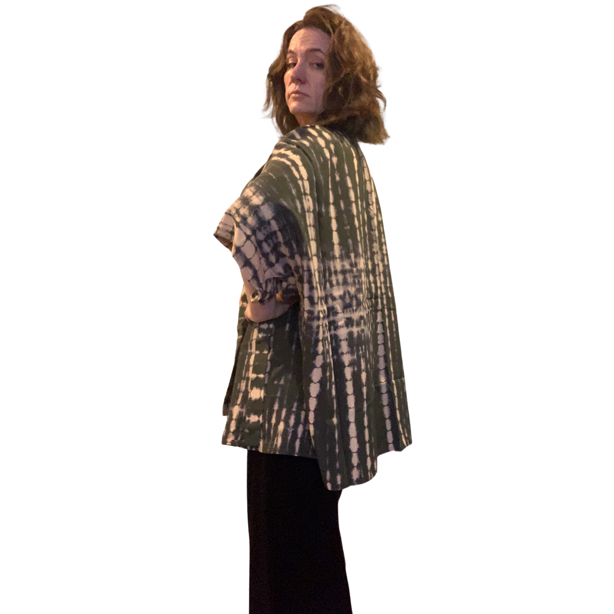 Shibori Boxy Cardigan