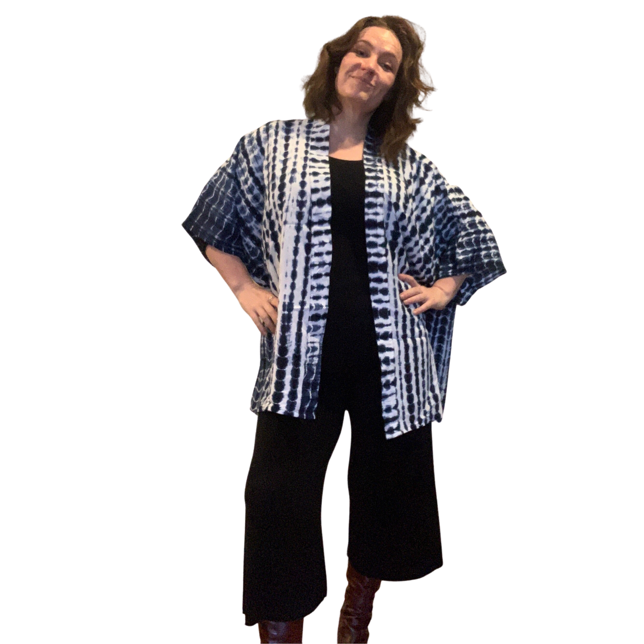 Shibori Boxy Cardigan