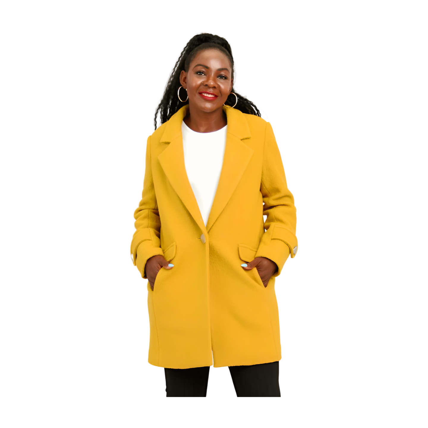 Mustard plus size coat best sale