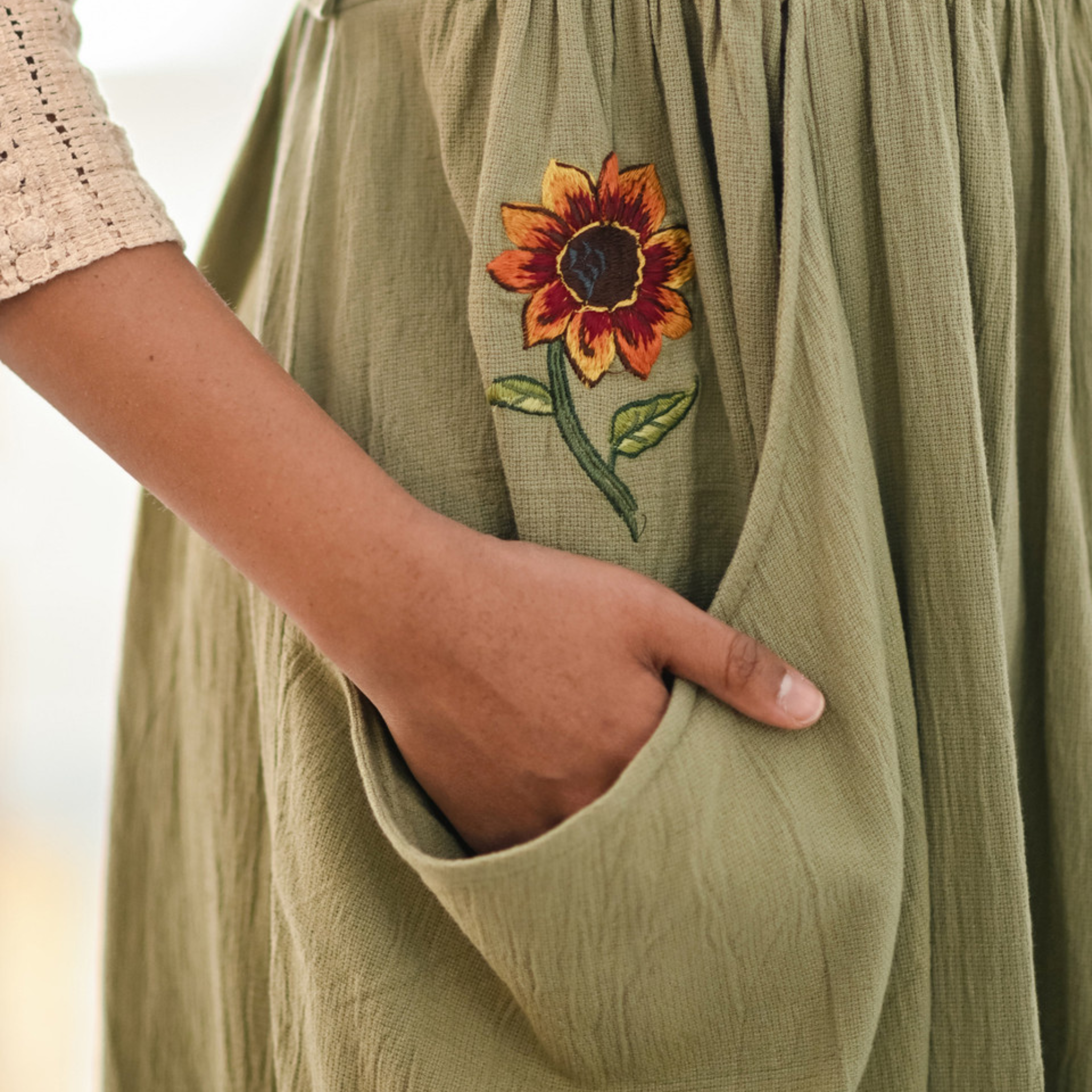 Sunflower Pinafore Dress
