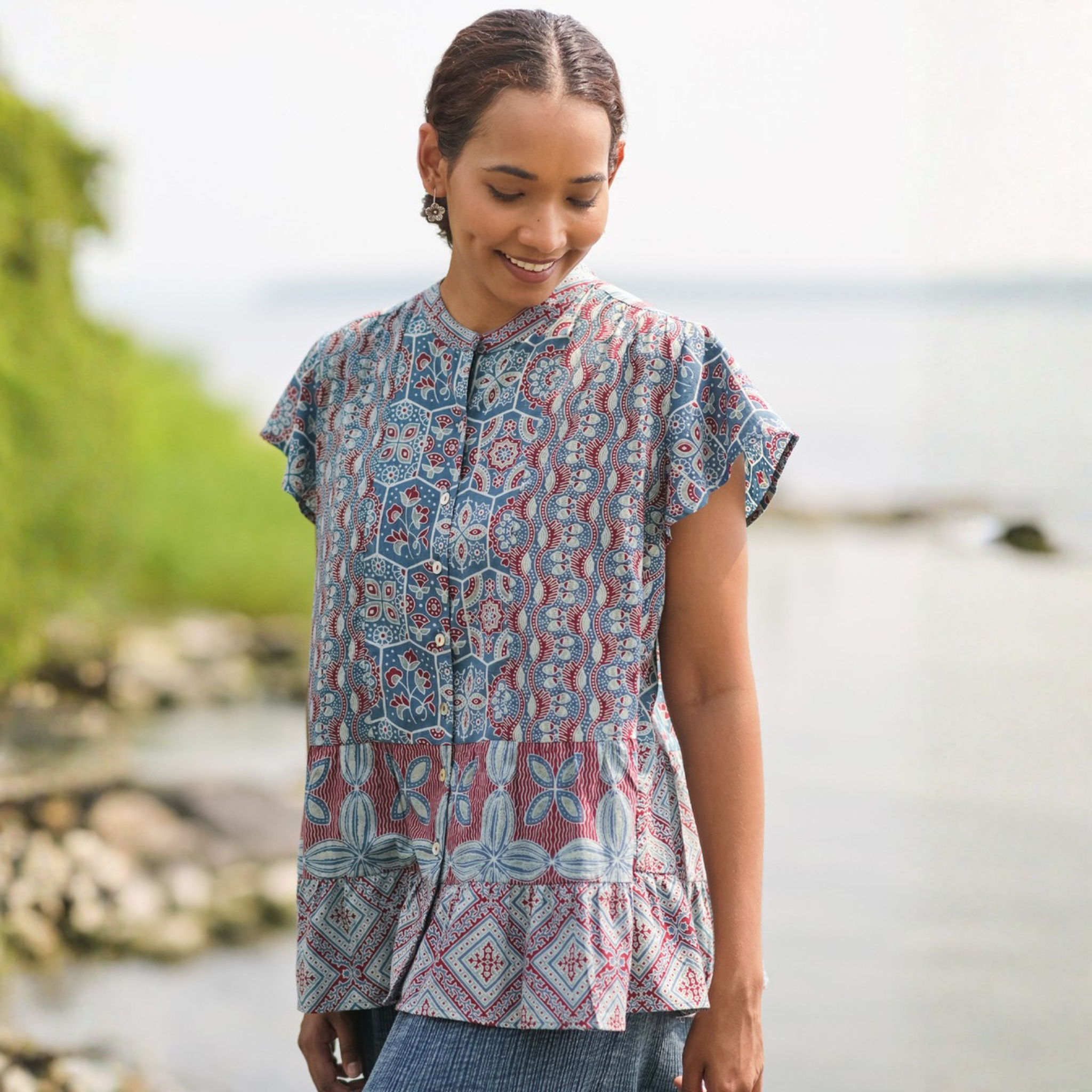 Ancient Indigo Craft Blouse