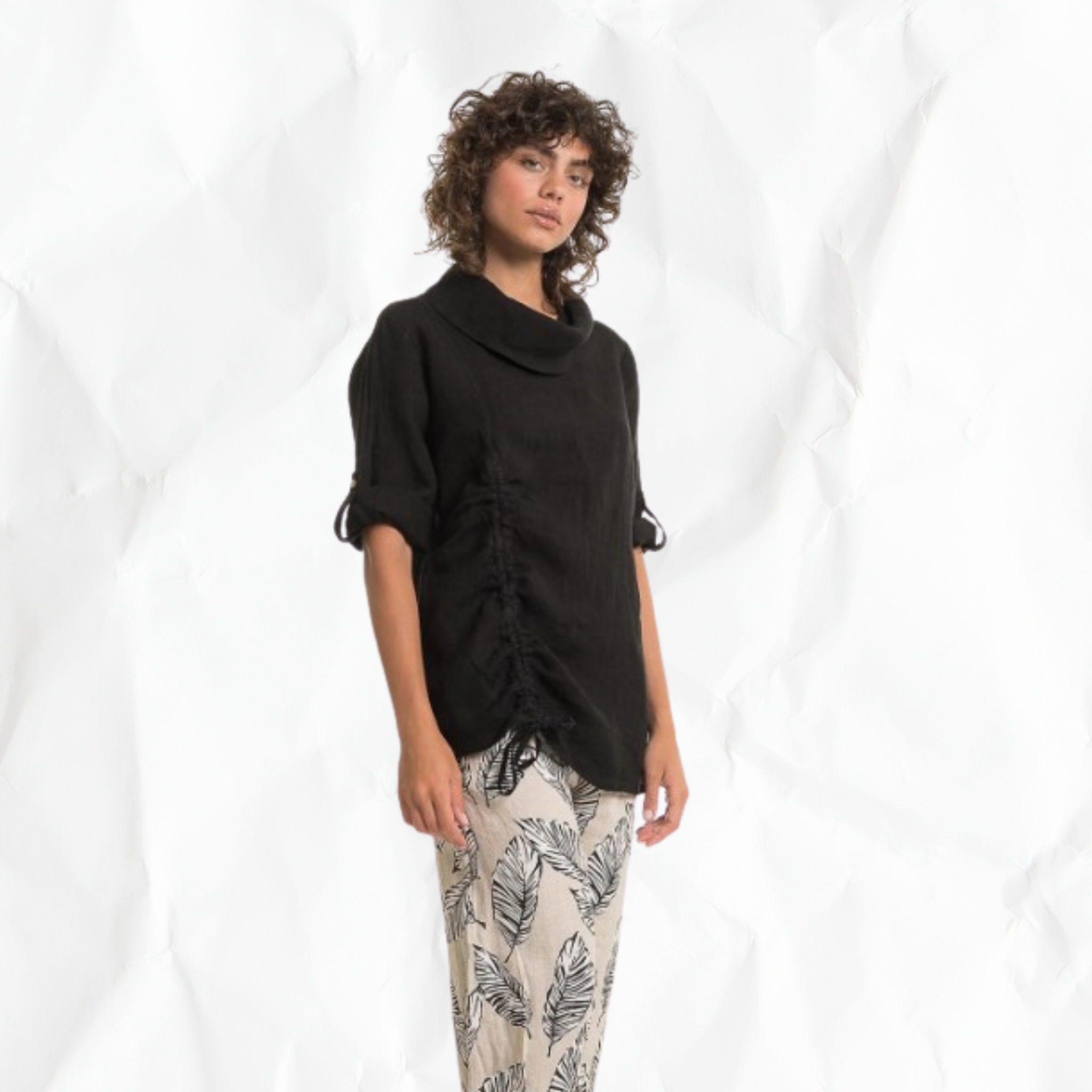 French Linen Cowl Tunic