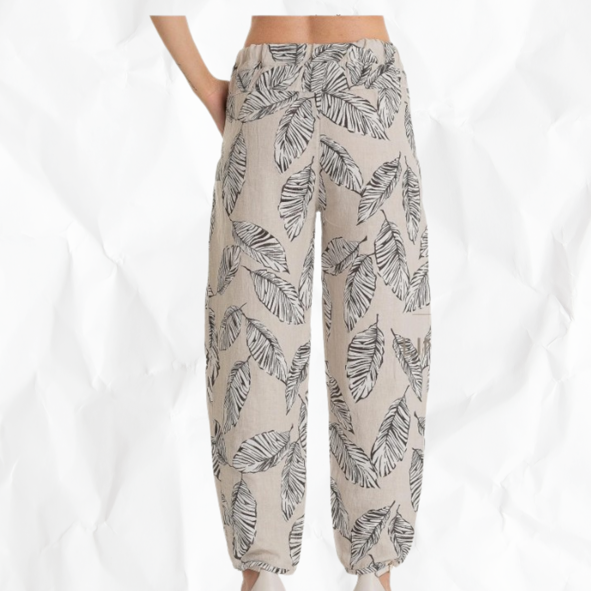 French Linen Pleated Leg Pants