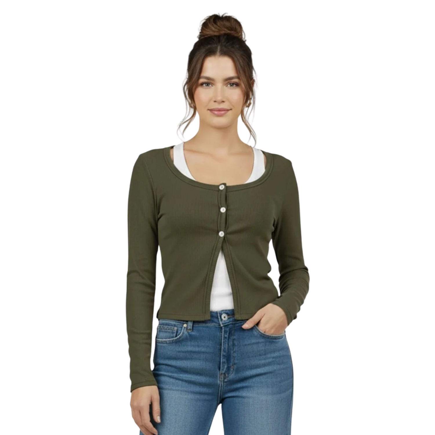 Amie Ribbed Button Cardigan