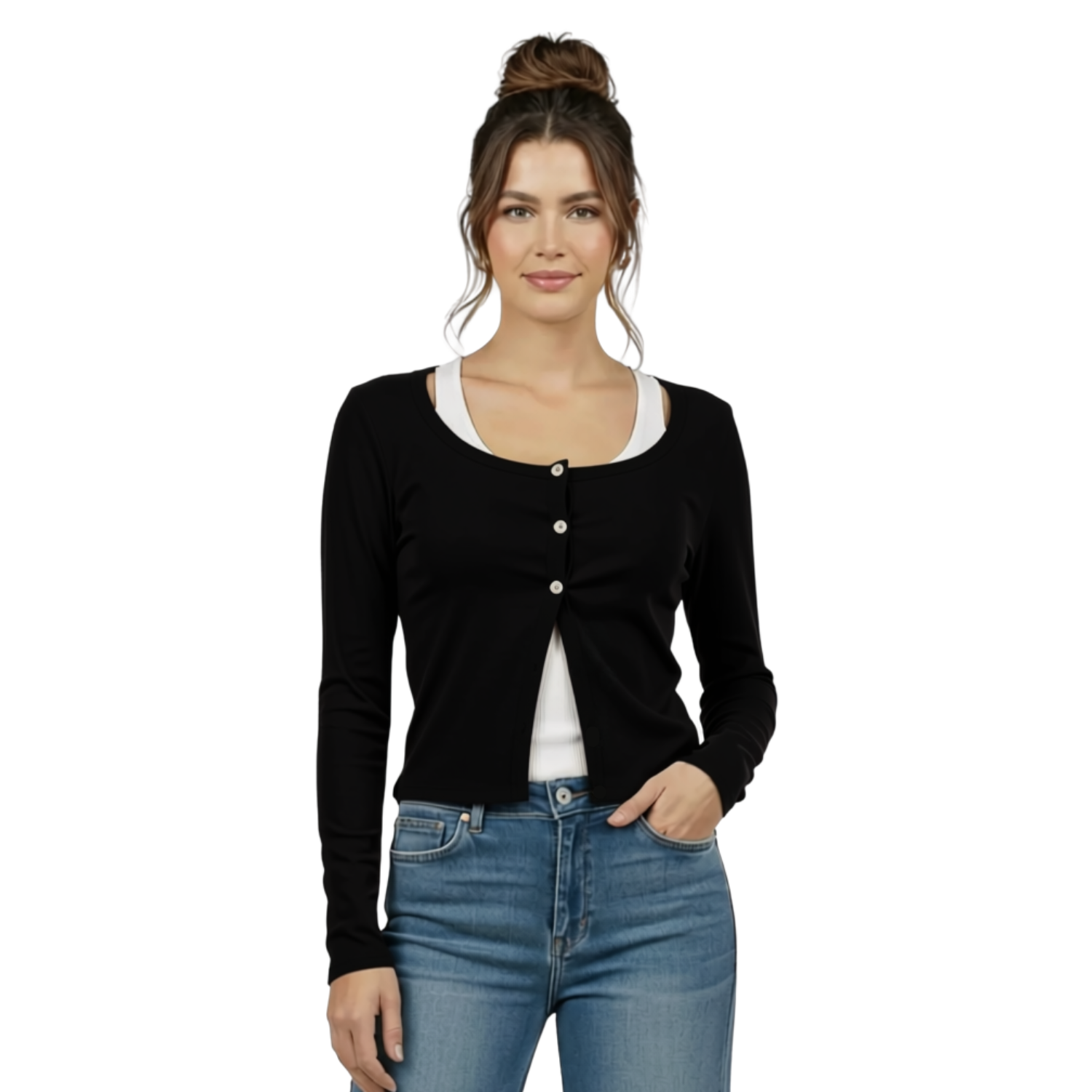 Amie Ribbed Button Cardigan